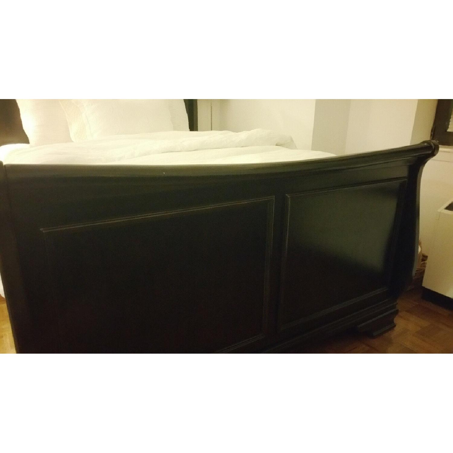 Queen Size Black Wood Bed Frame - image-3