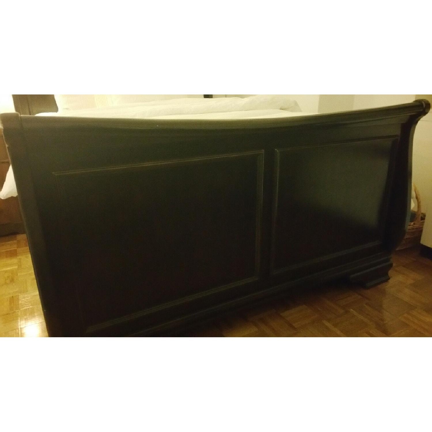 Queen Size Black Wood Bed Frame - image-6
