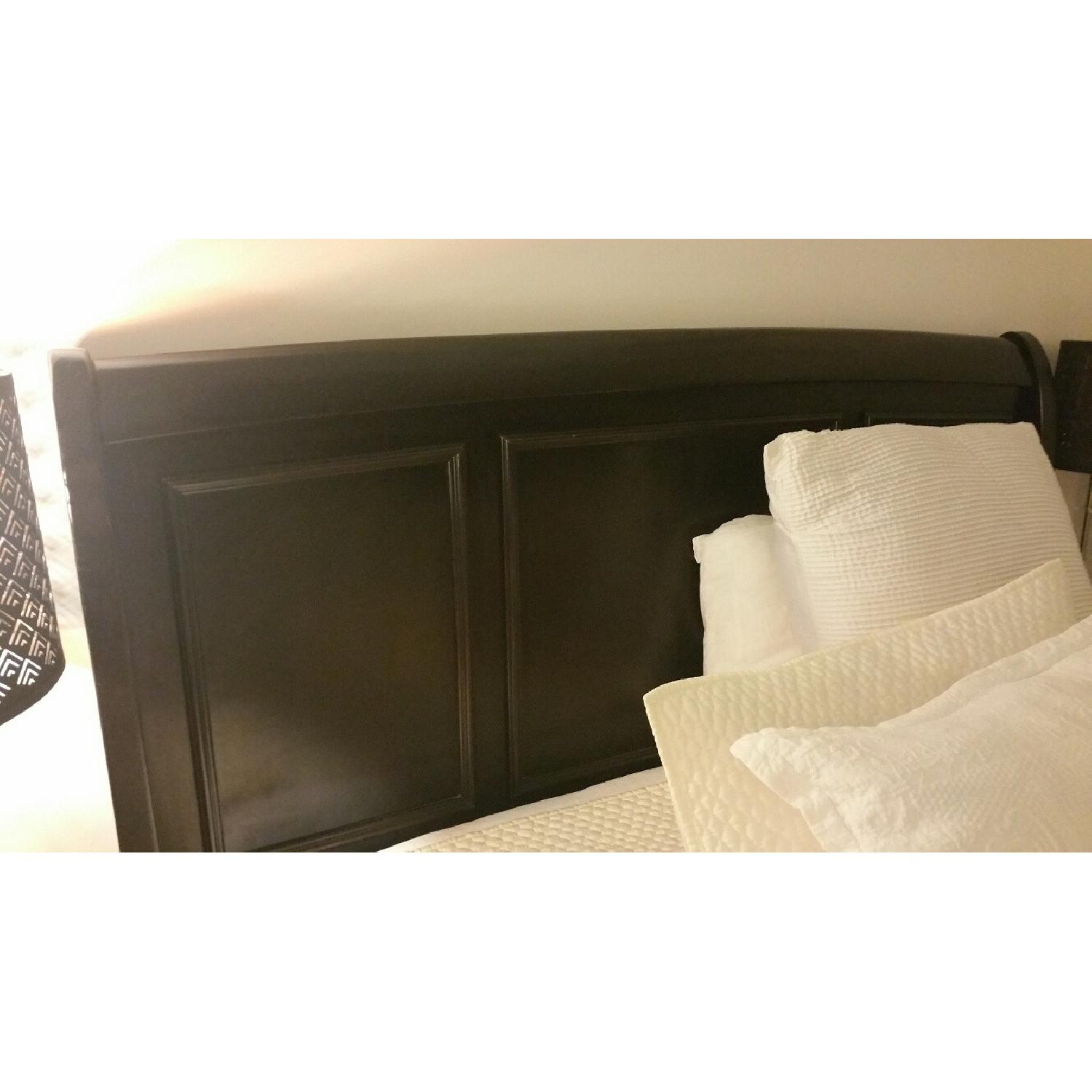 Queen Size Black Wood Bed Frame - image-7