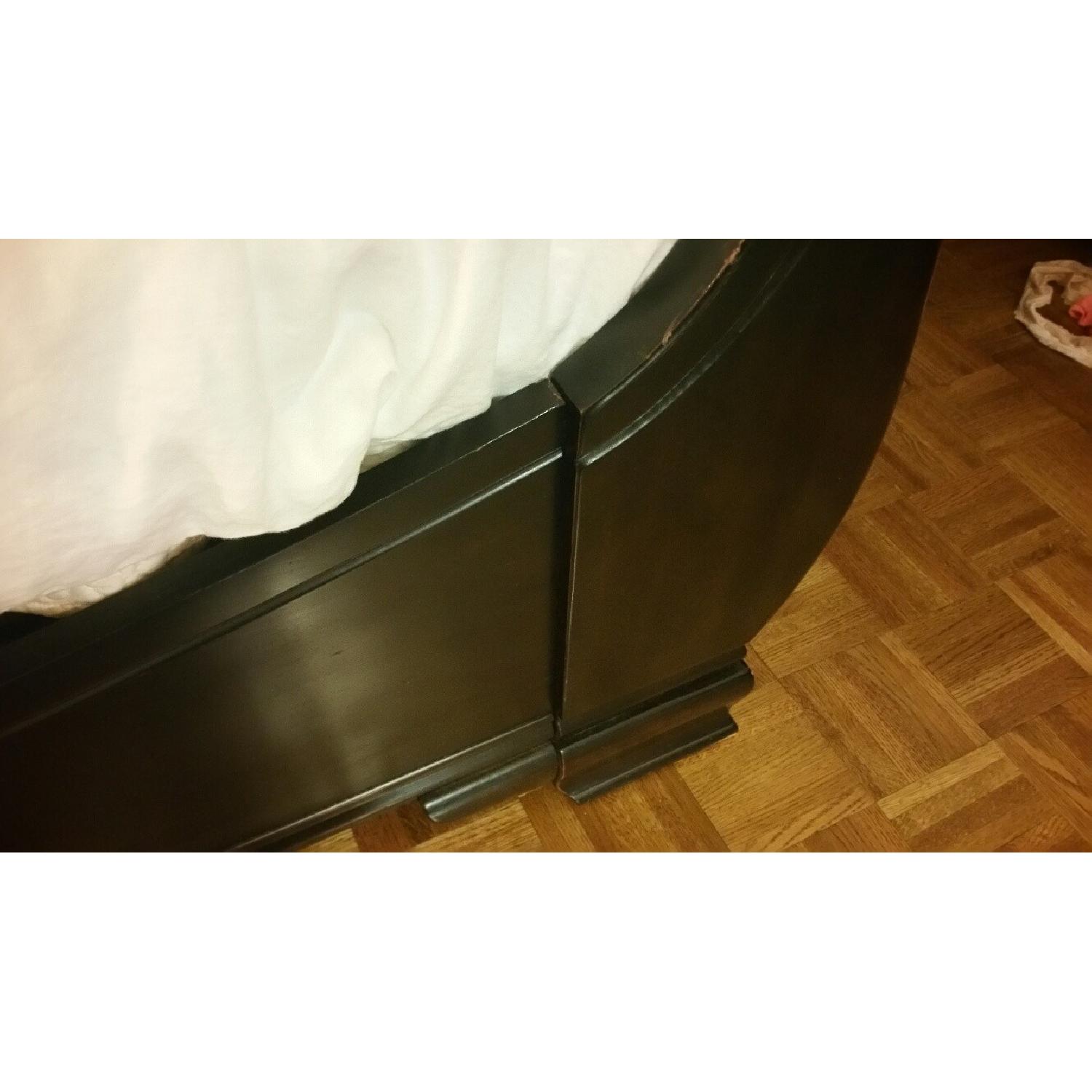 Queen Size Black Wood Bed Frame - image-8