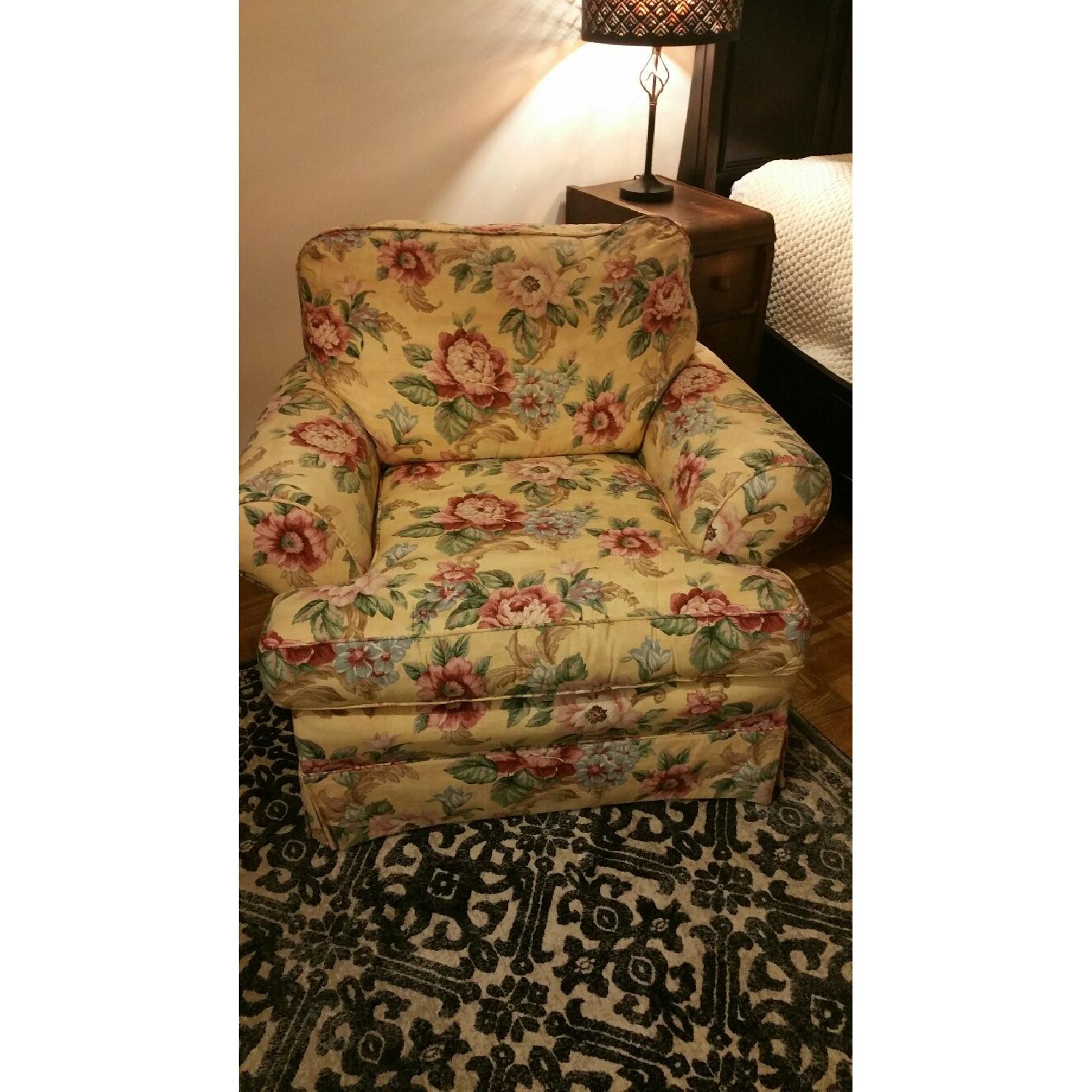 Clayton Marcus Yellow Floral Upholstered Armchair - image-2