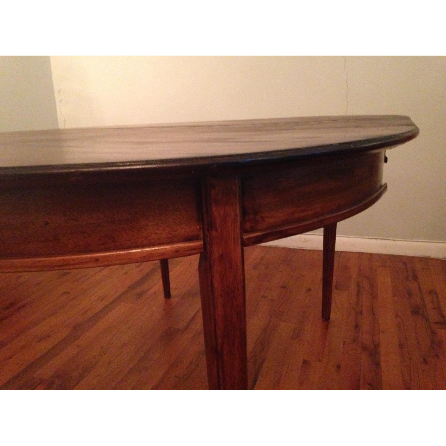 Dark Vintage Extendable Round Dining Table - image-2