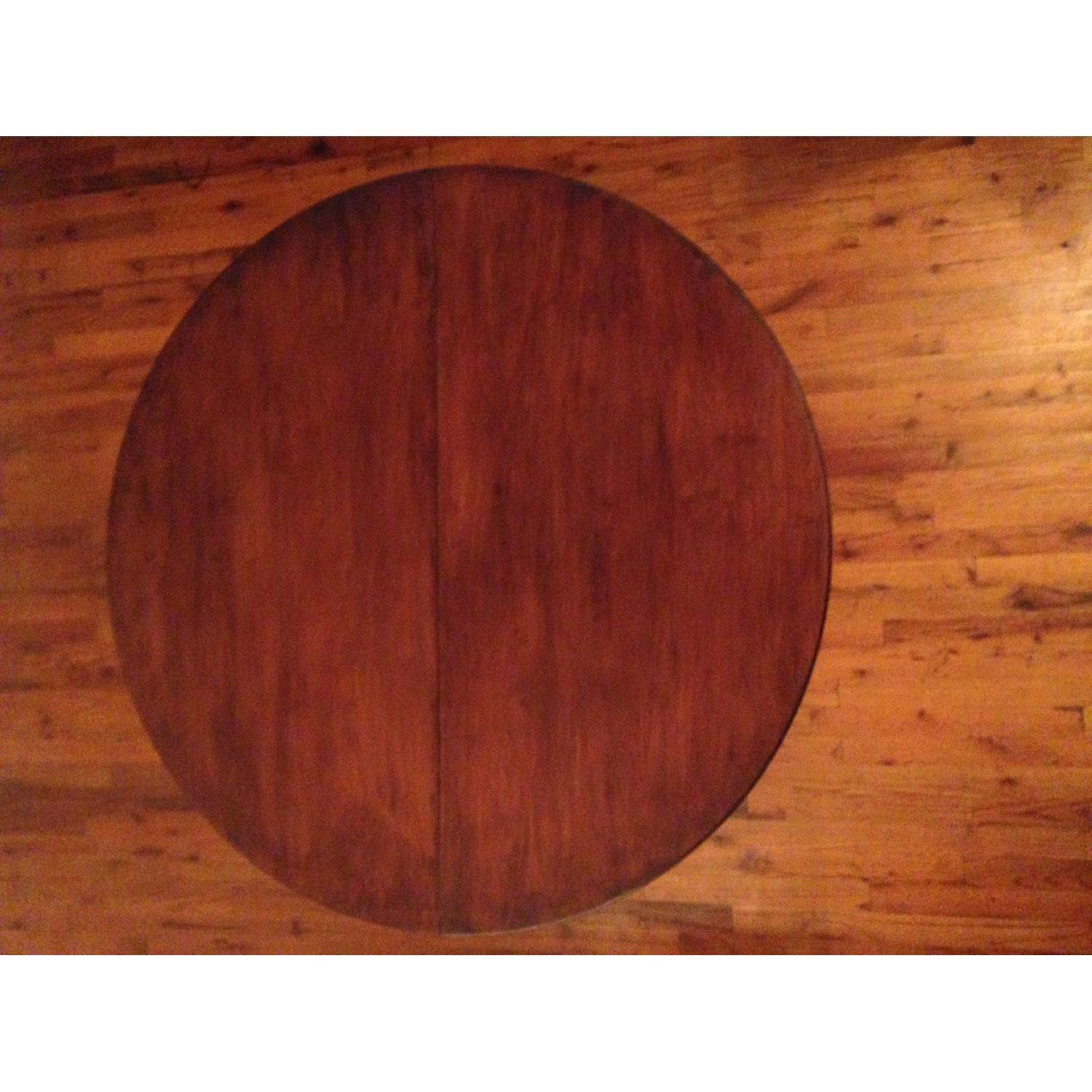 Dark Vintage Extendable Round Dining Table - image-5