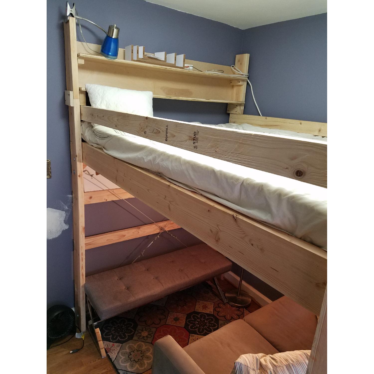 CustomMade Wooden Full Loft Bed w/ Stairs AptDeco