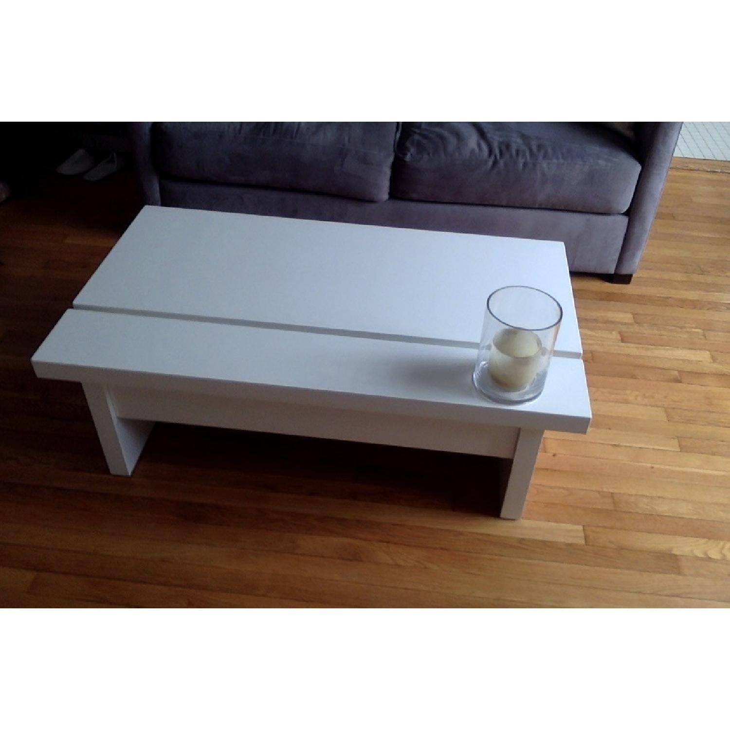 Lazzoni White Lacquer Storage Coffee Table - image-6