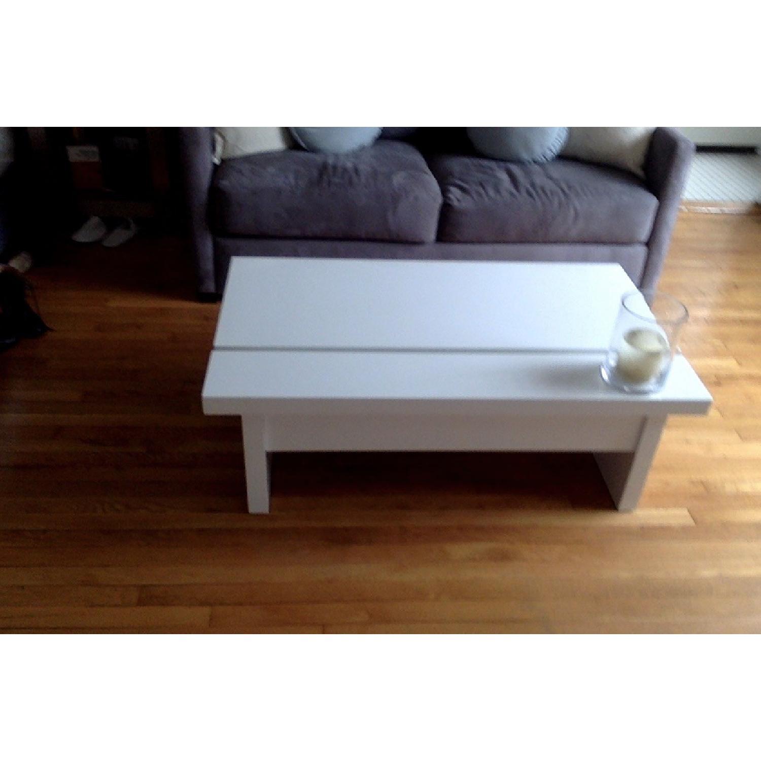 Lazzoni White Lacquer Storage Coffee Table - image-9