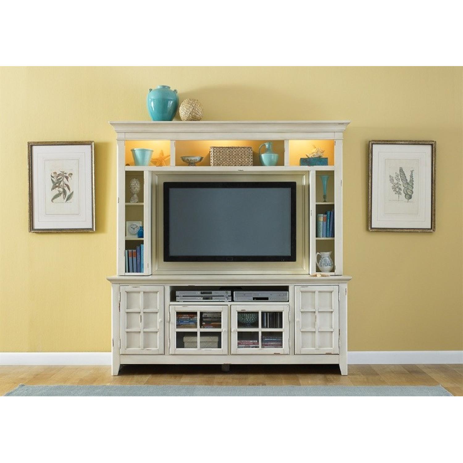 Liberty Furniture Distressed Off-White Entertainment Unit - image-6