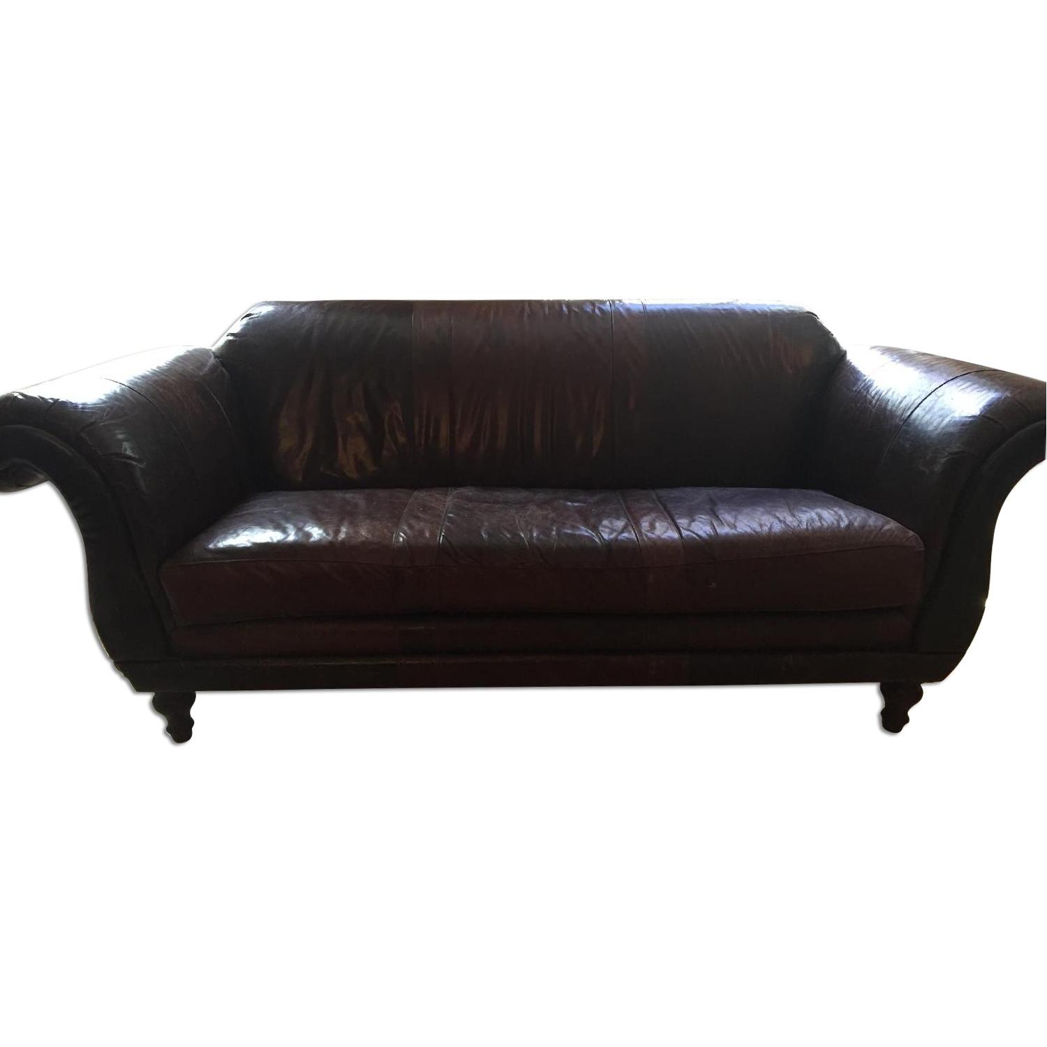 Anthropologie Leather Cotswald Sofa Aptdeco