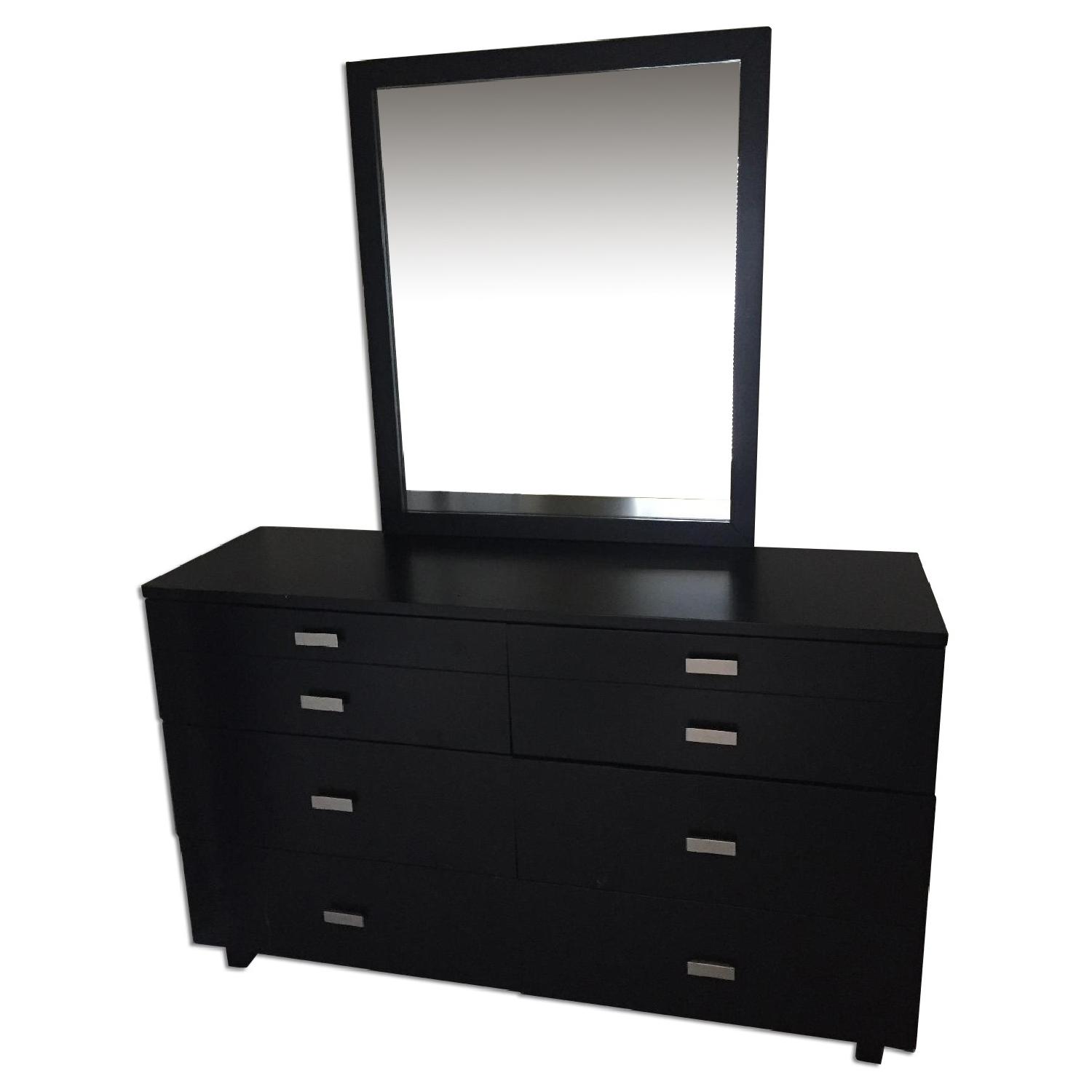 Value City Furniture Queen Size Bed Frame + Dresser w/ Mirror - image-3