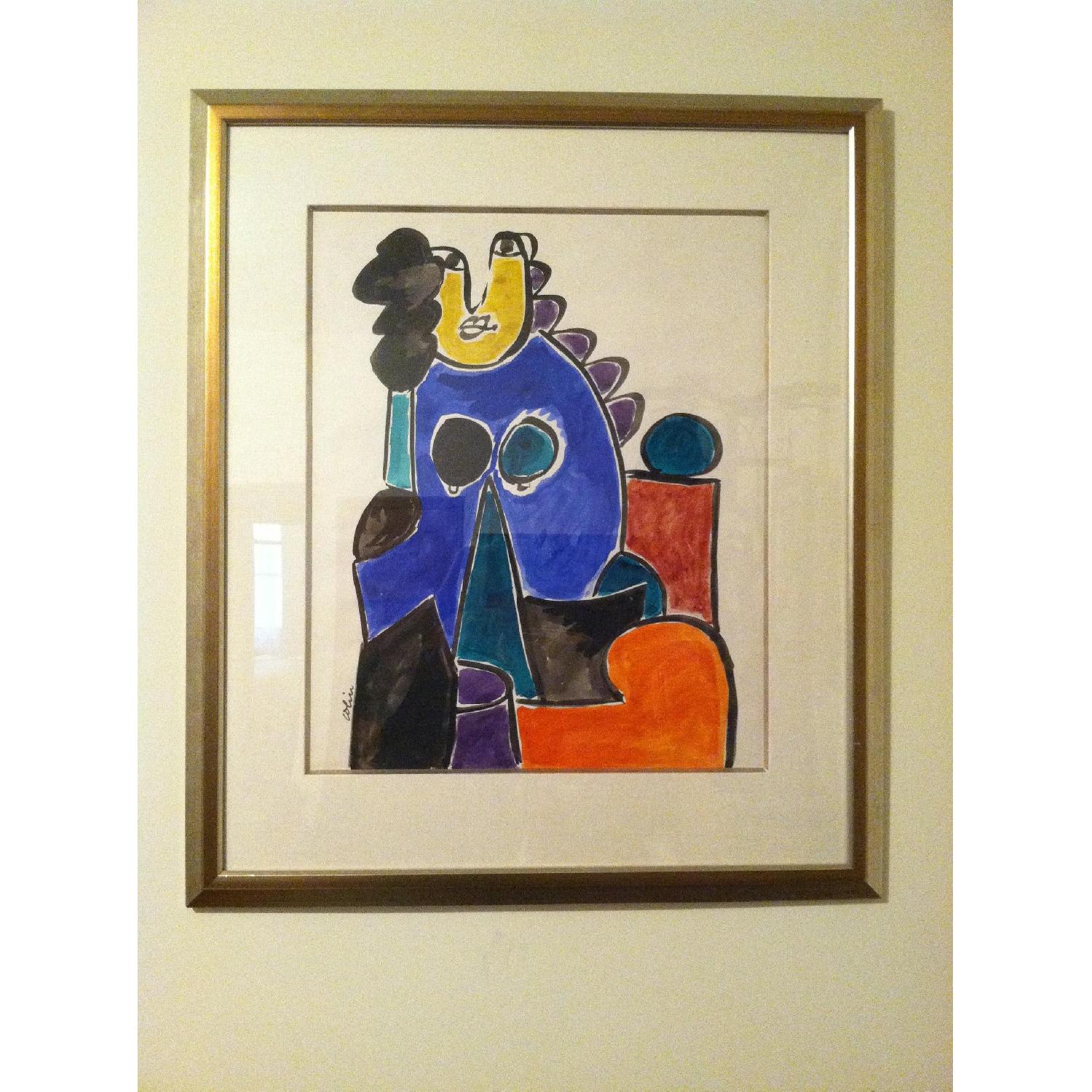 George Colin Seated Nude Mid-Century Watercolor Signed - image-2