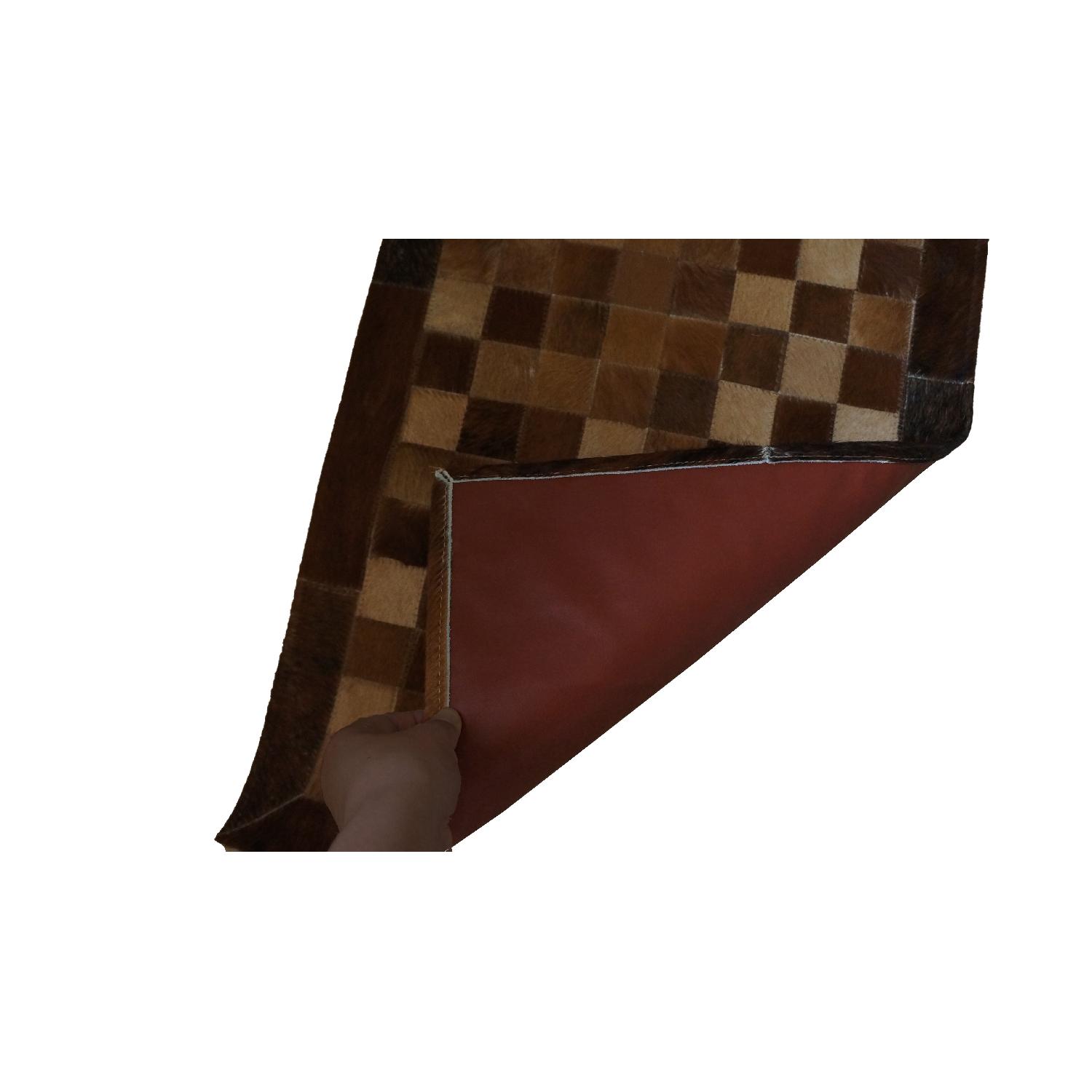 Browns and Tans Patchwork Cowhide Rug - image-1