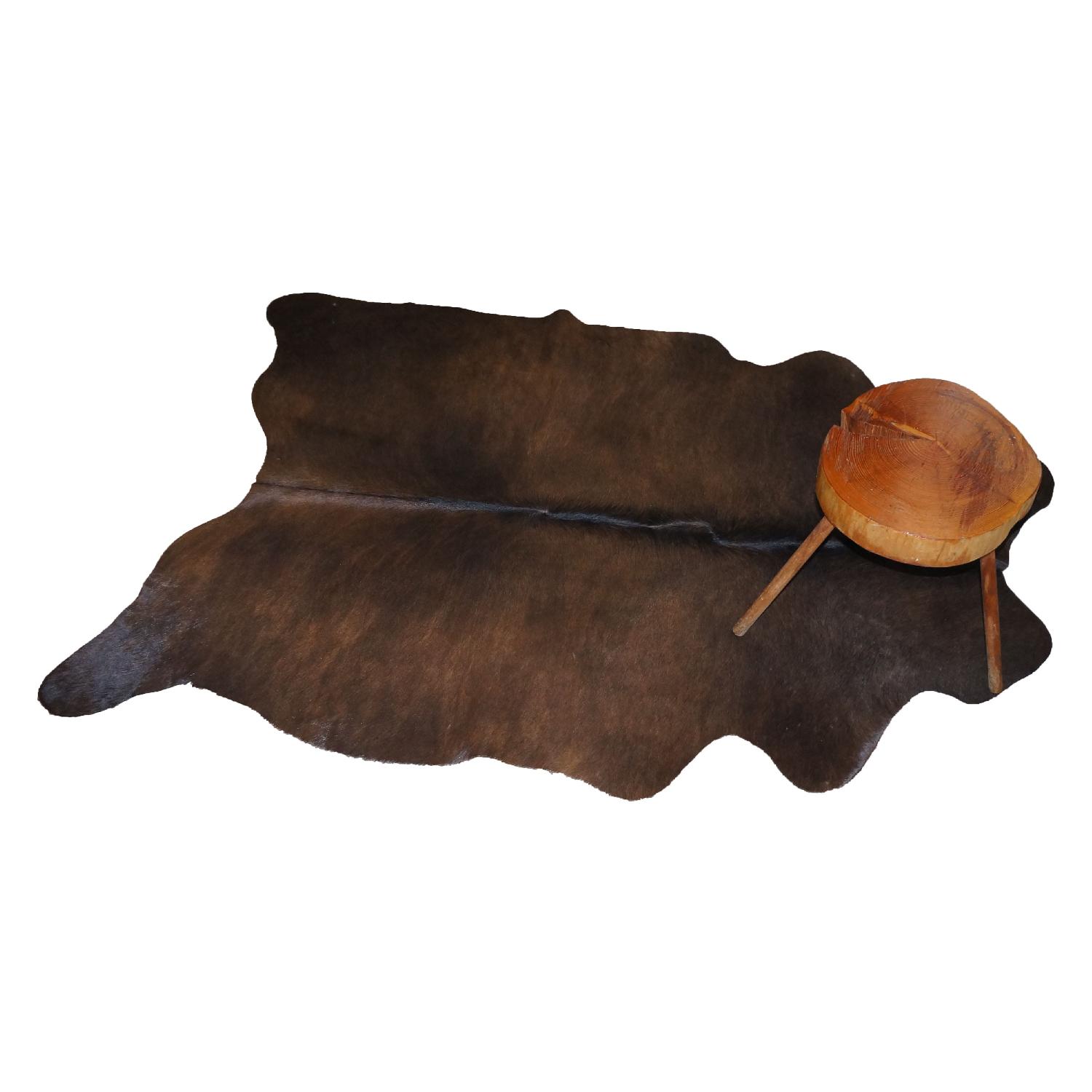 Brown Cowhide Rug with Twists - image-1