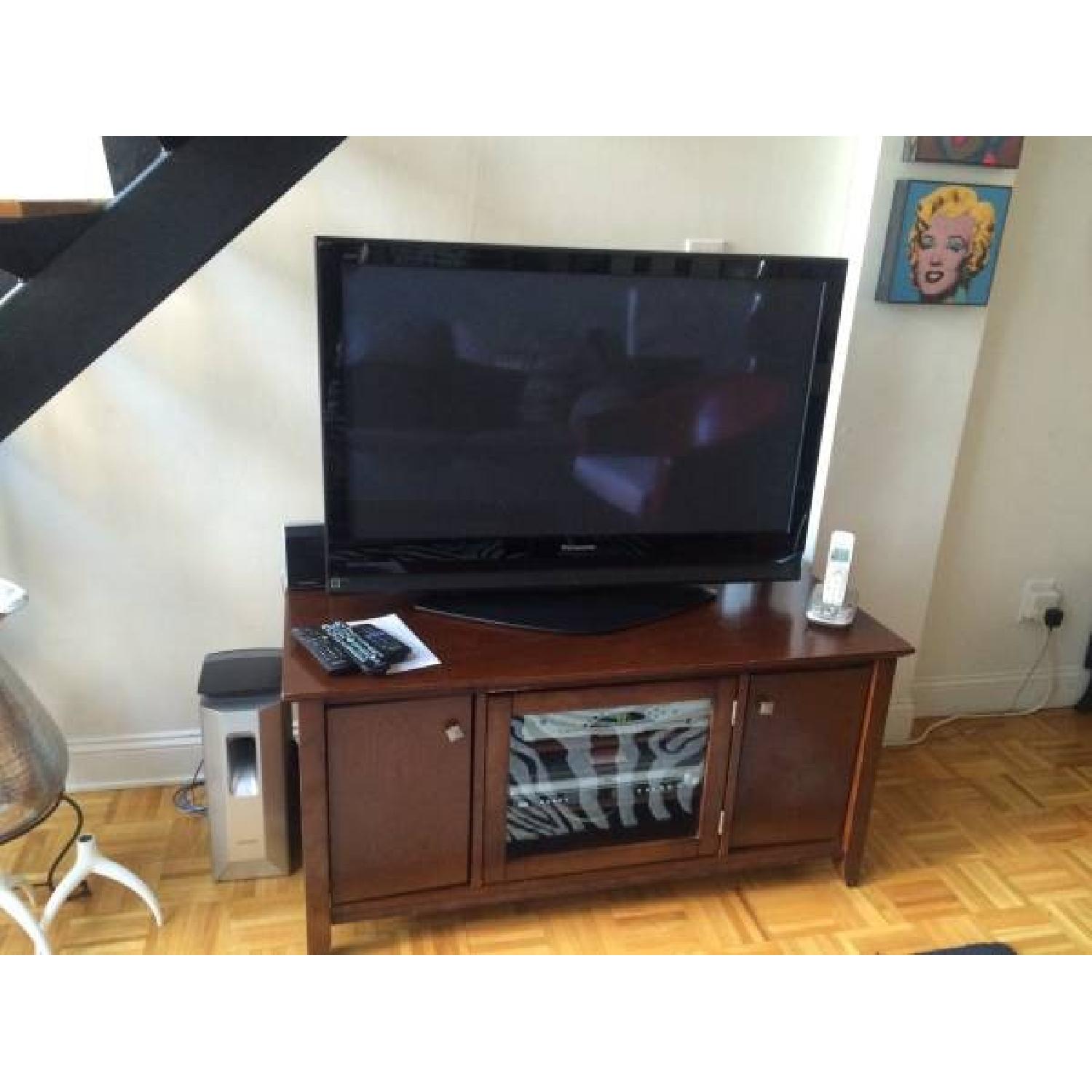 Wood/Solid Brown TV Stand - image-1