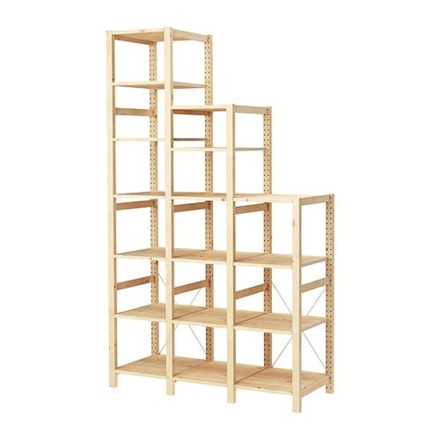 Ikea Solid Wood Shelving Unit AptDeco