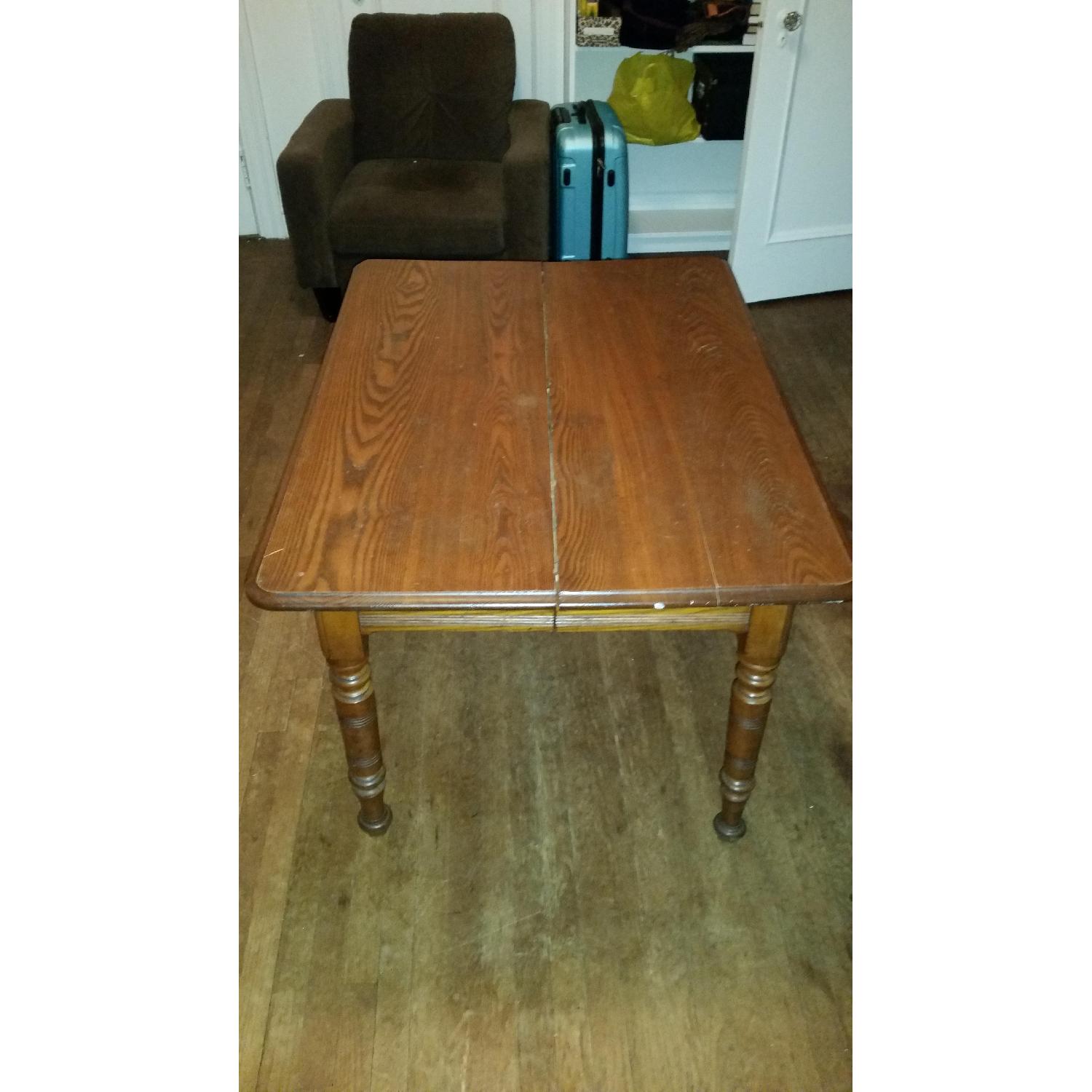 Antique Tiger Oak Dining Table - image-2