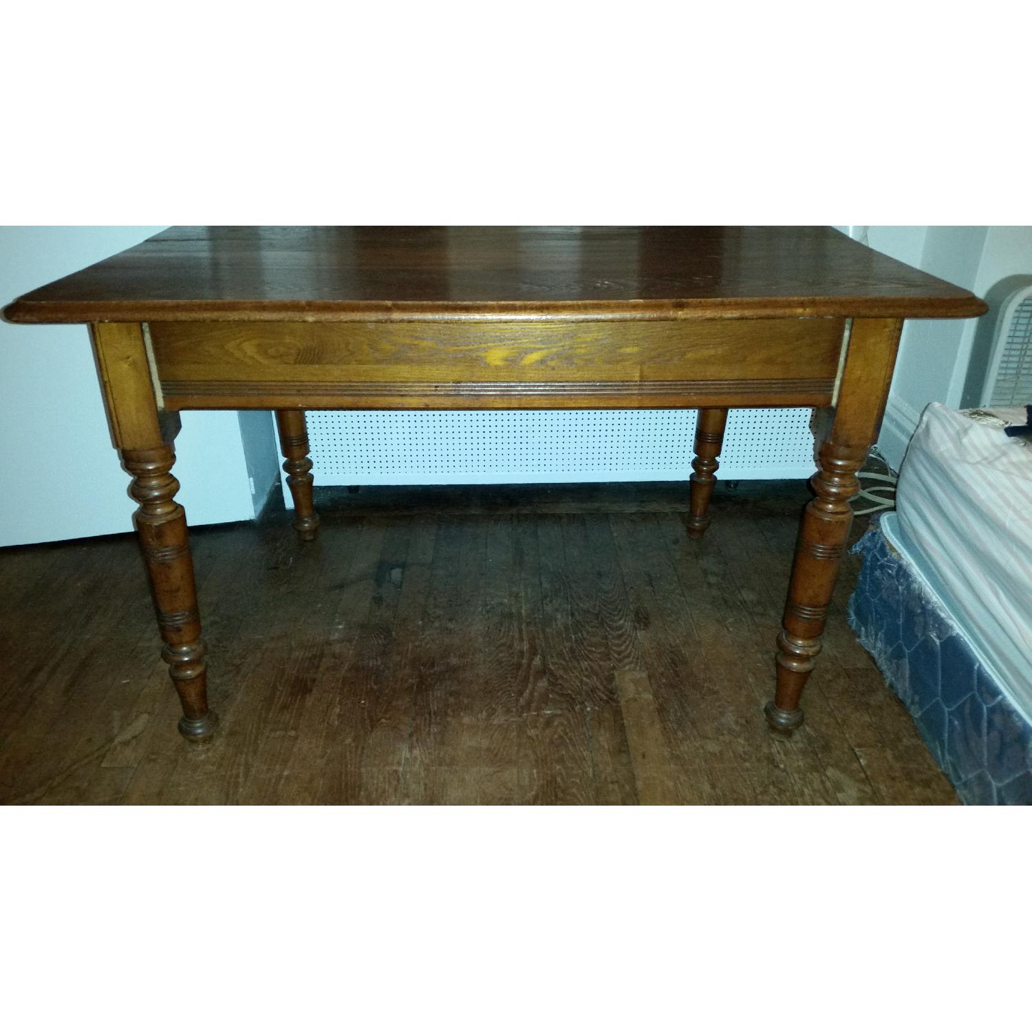 Antique Tiger Oak Dining Table - image-5