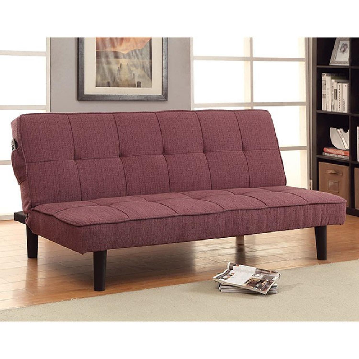 Furniture of America Purple Futon - image-1