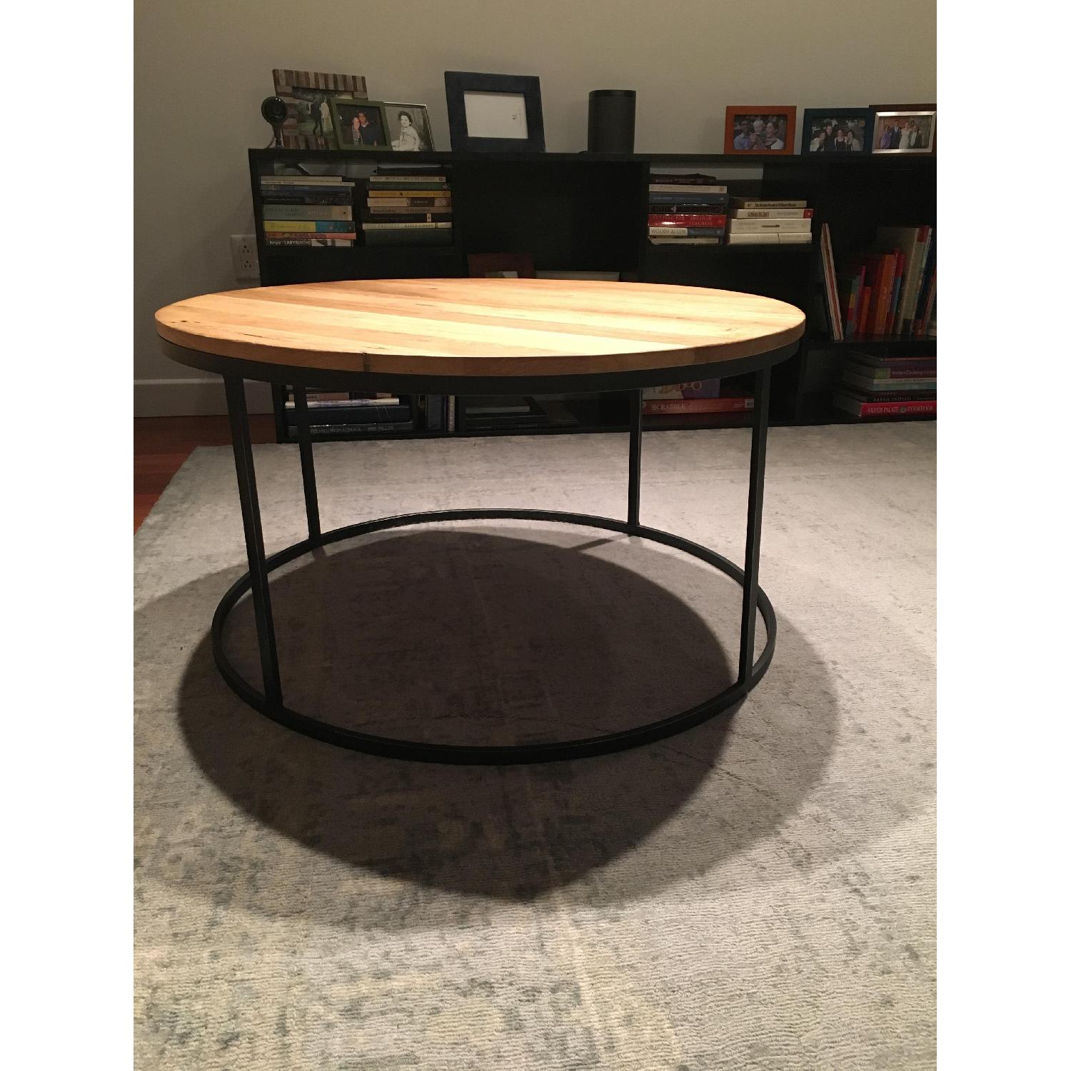 Restoration Hardware Watts Reclaimed Oak Round Coffee Table - image-1