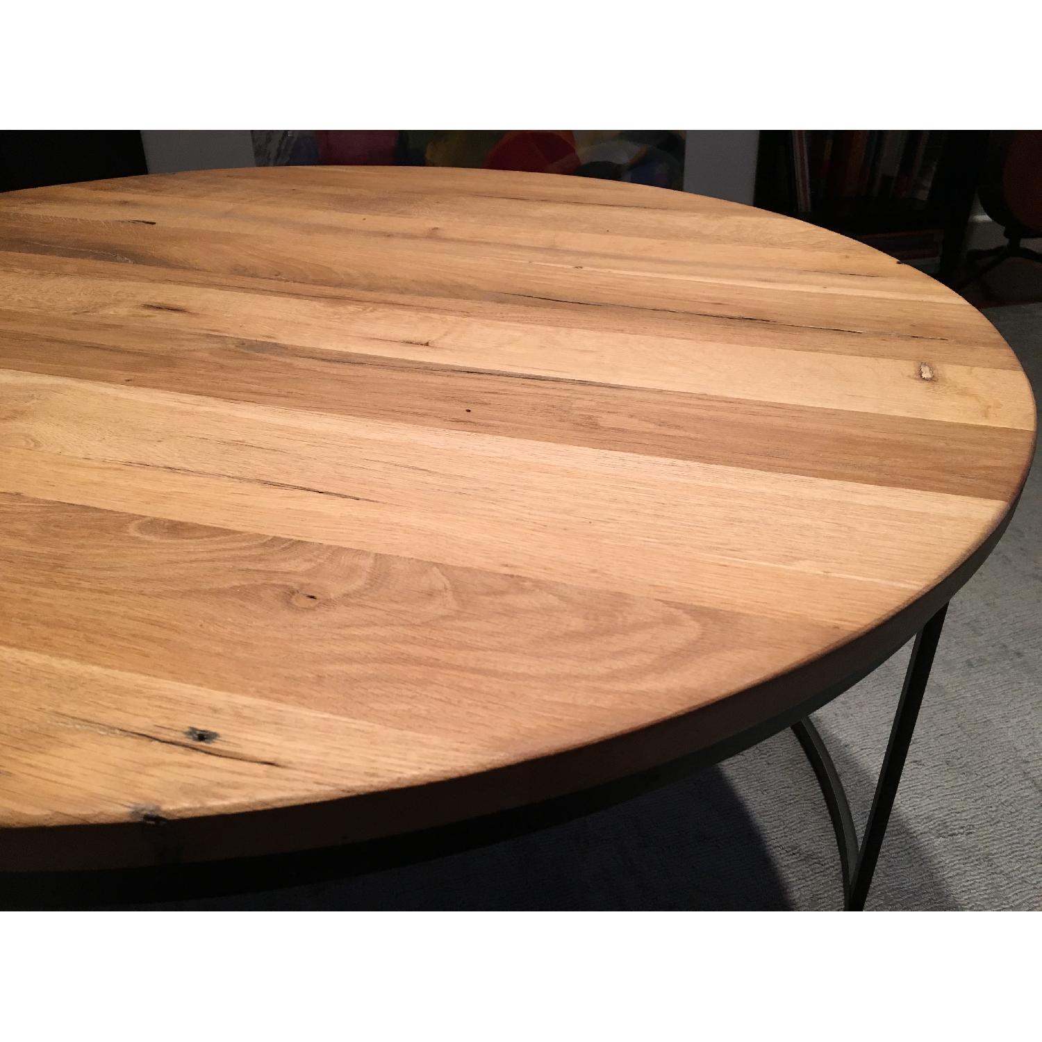 Restoration Hardware Watts Reclaimed Oak Round Coffee Table - image-5