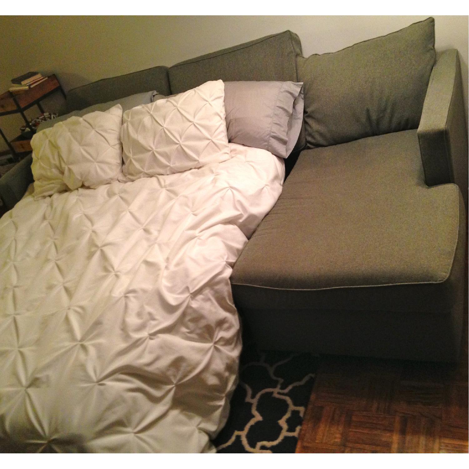 Jennifer Convertibles Left Facing Chaise Sectional Sofa w/ Full Sleeper Bed - image-2