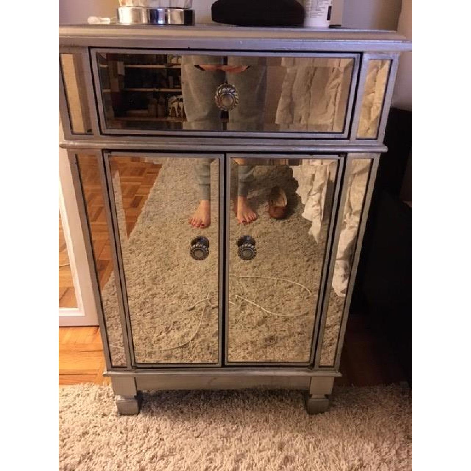 Pier 1 Hayworth Mirrored Bedside Chest in Silver - image-1