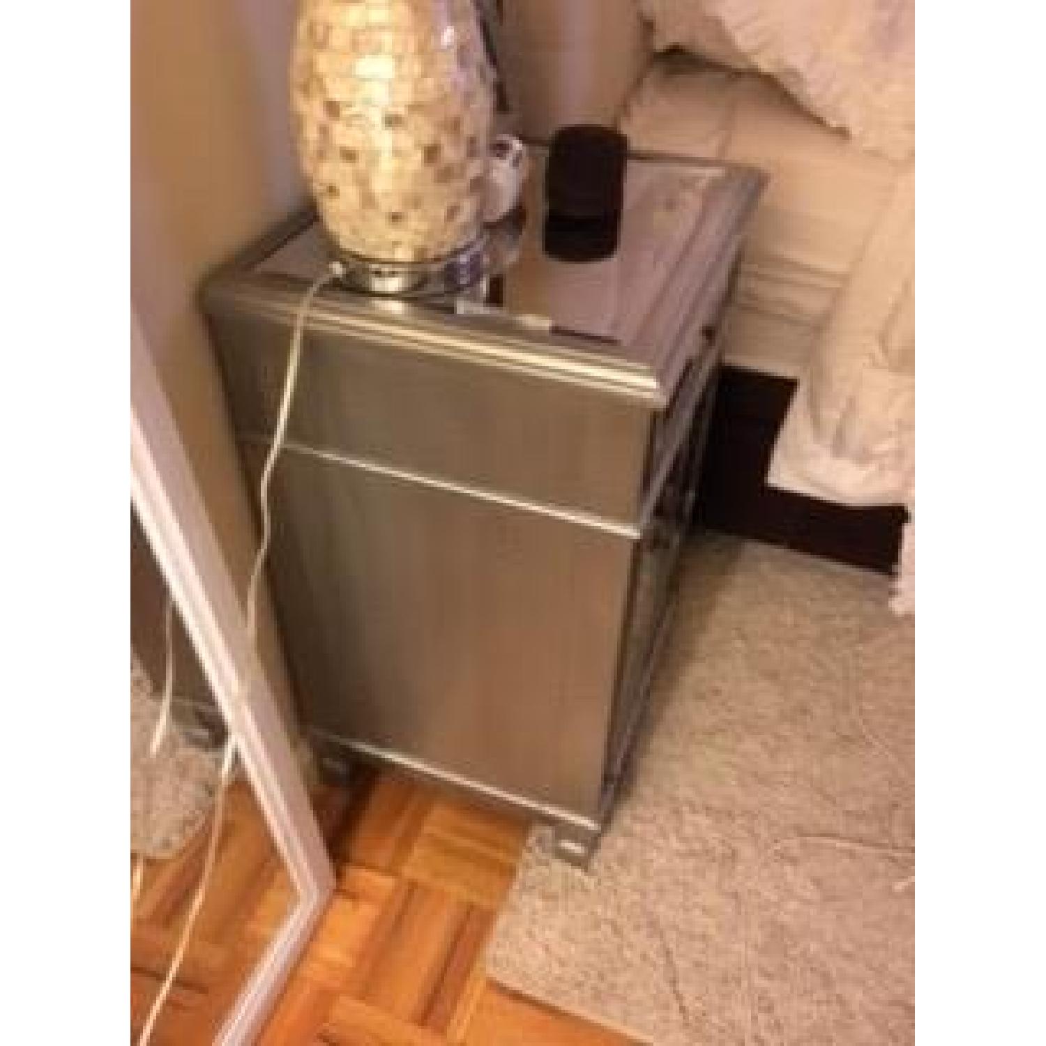 Pier 1 Hayworth Mirrored Bedside Chest in Silver - image-3