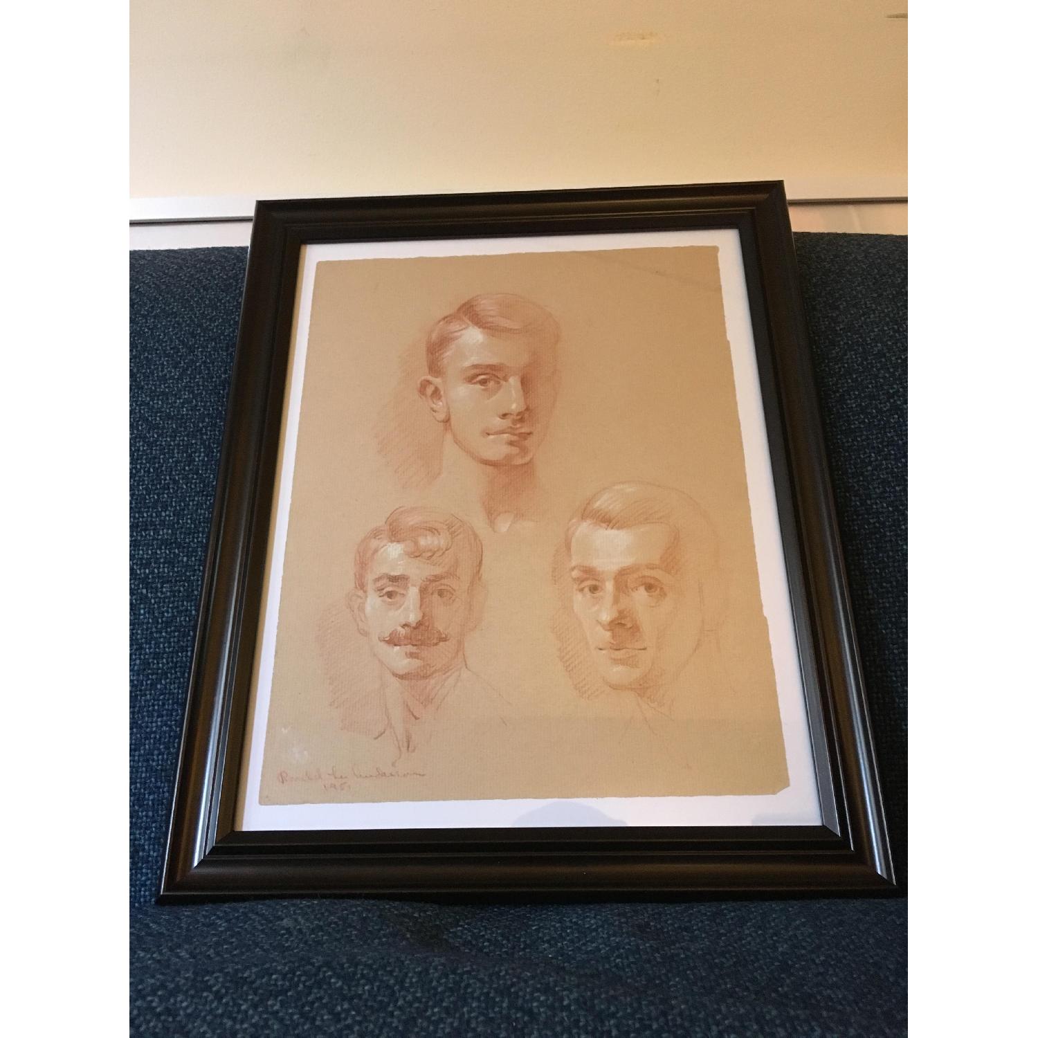 Framed Vintage 1951 Portraits of Dapper Gents - image-1