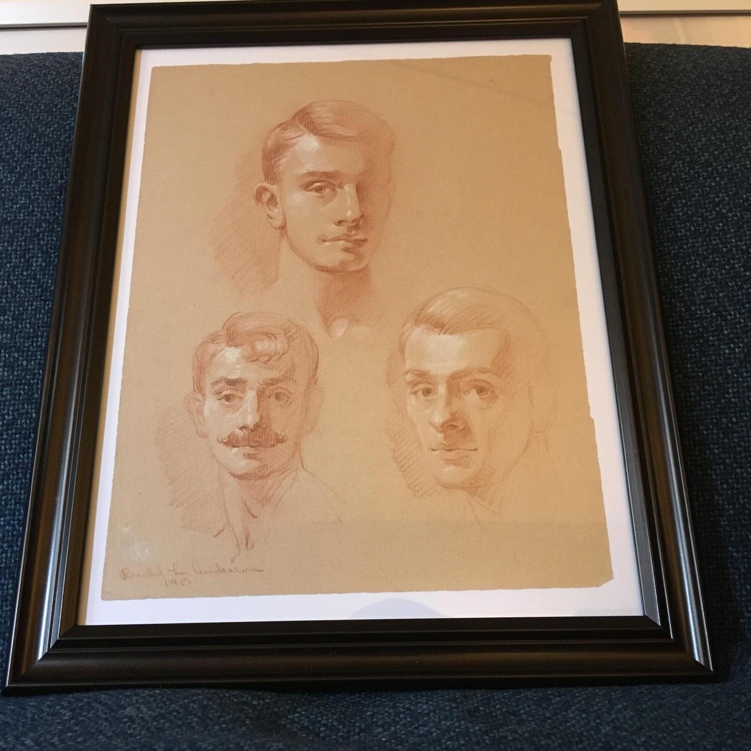Framed Vintage 1951 Portraits of Dapper Gents - image-2
