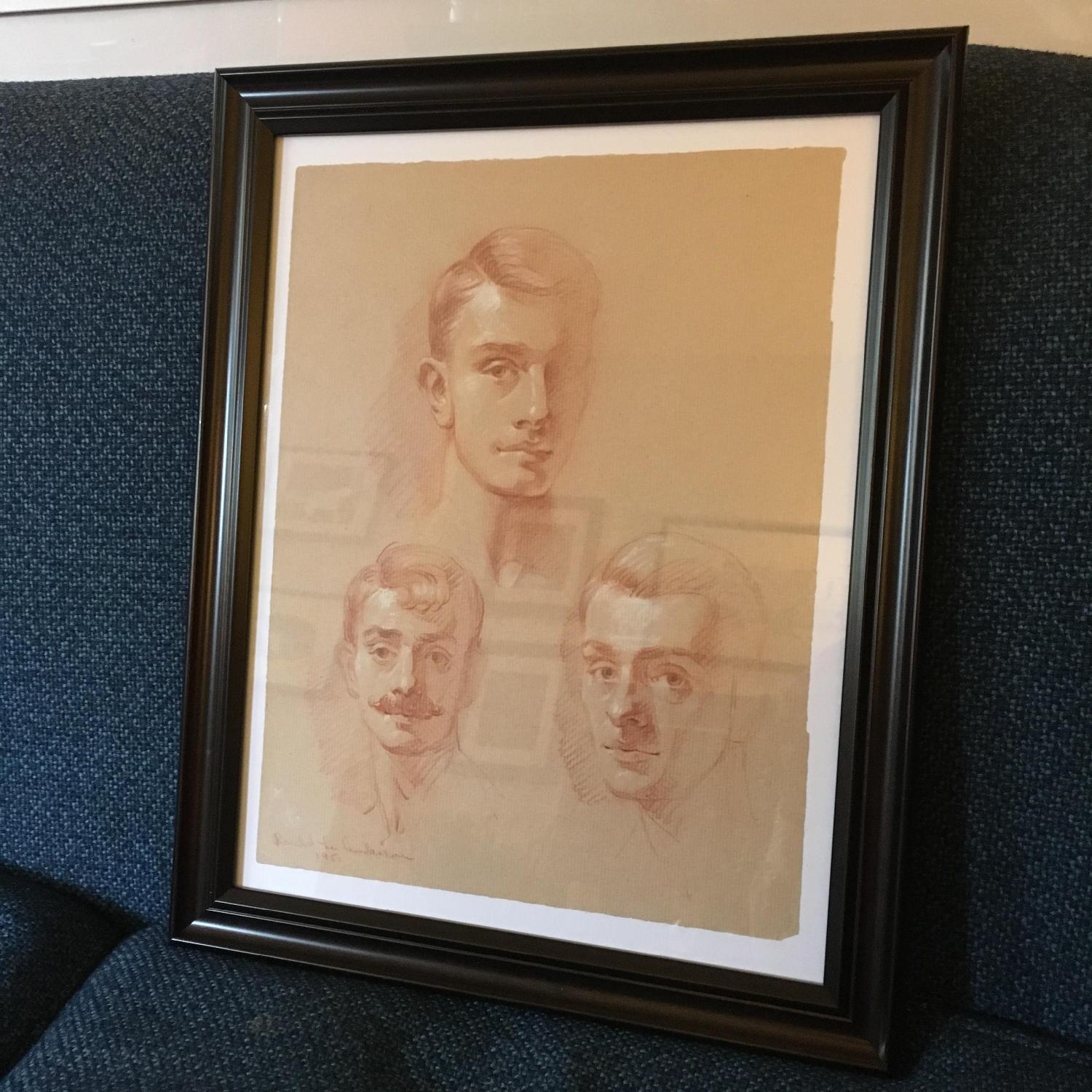 Framed Vintage 1951 Portraits of Dapper Gents - image-3