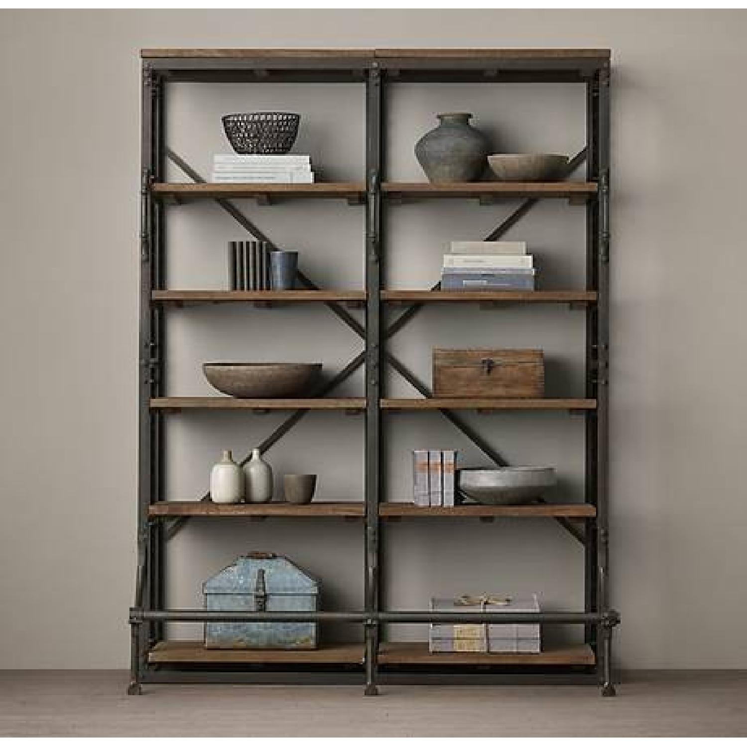 Restoration Hardware French Library Double Shelving Bookcase - image-1