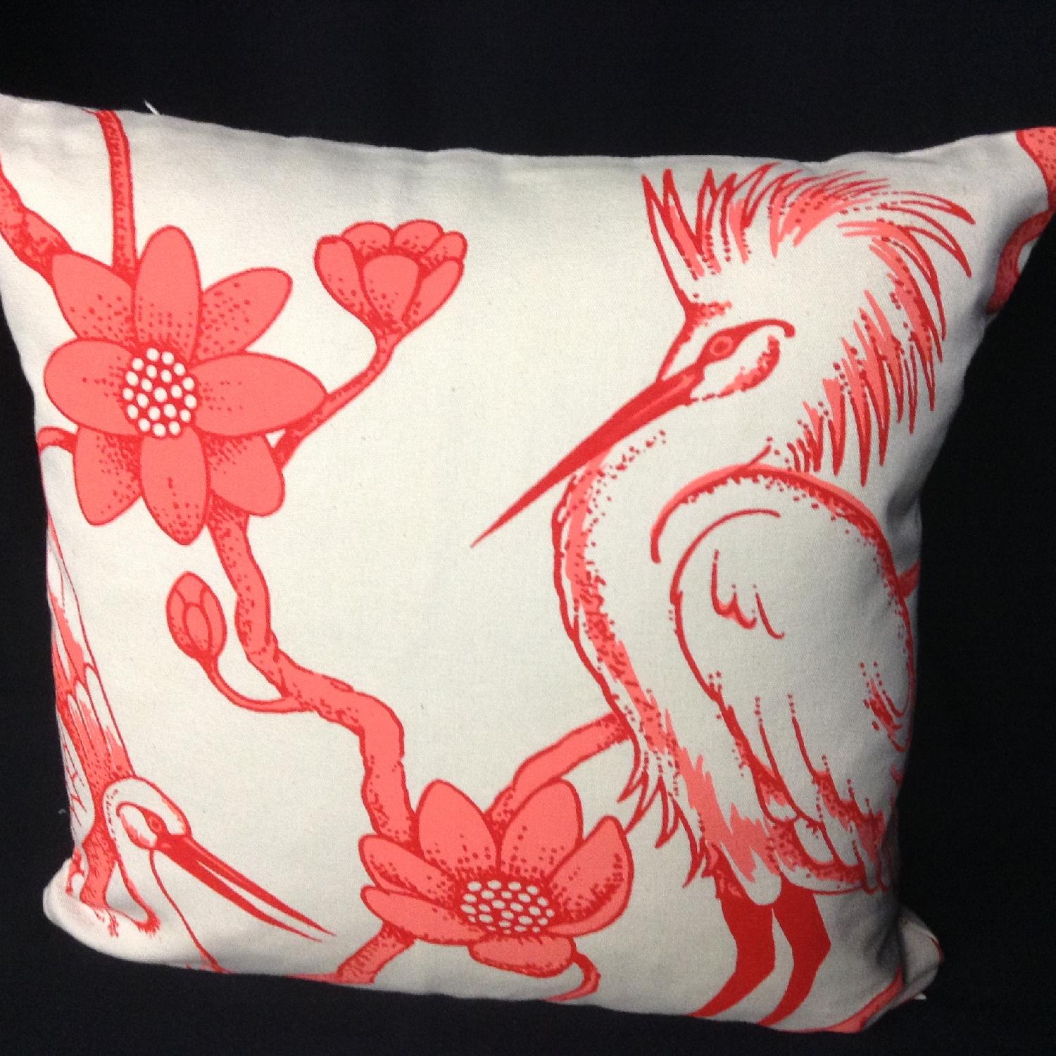 Japanese Floral Florence BroadHurst Fabric Covers Pair AptDeco