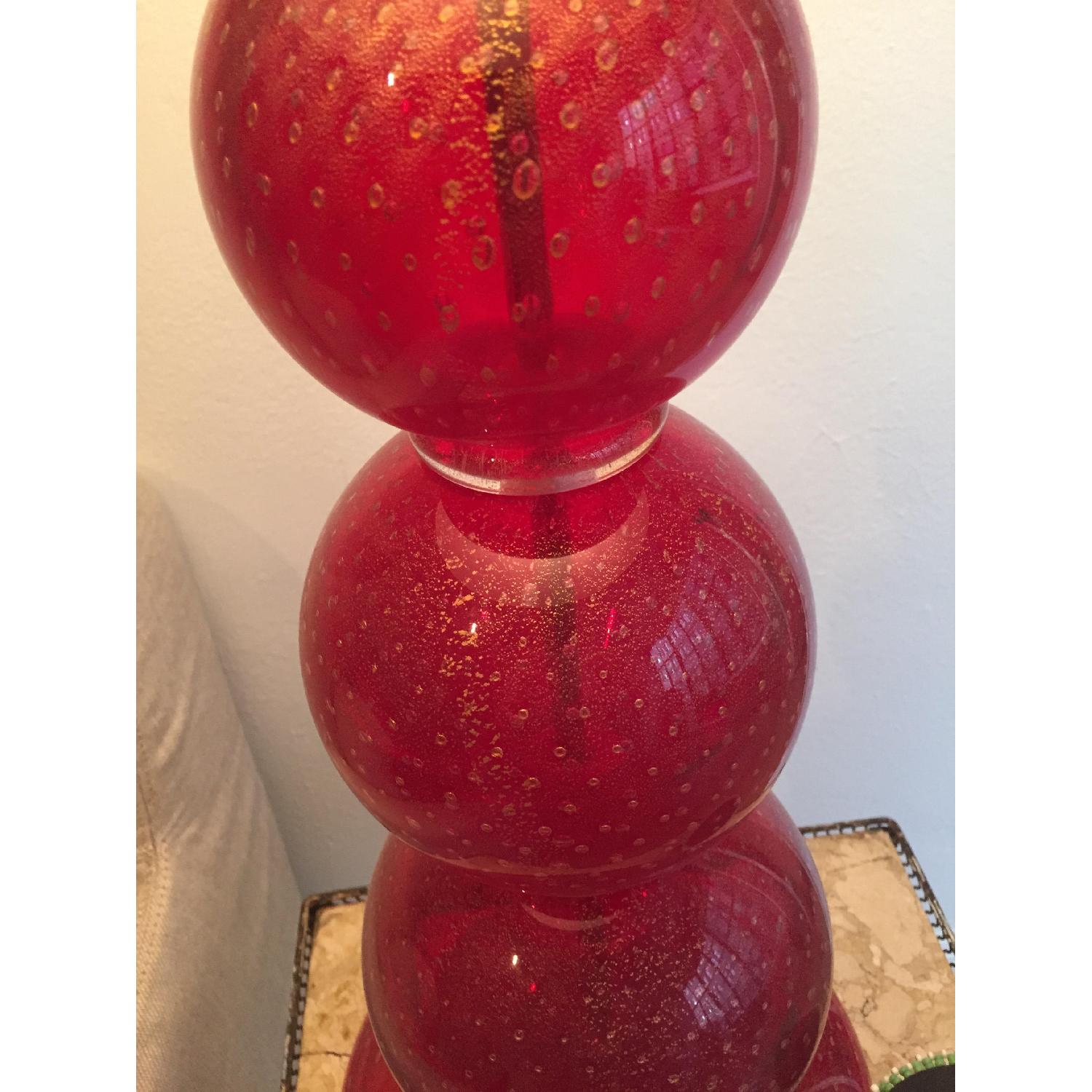Murano Vintage Red Lamps - Pair - image-2