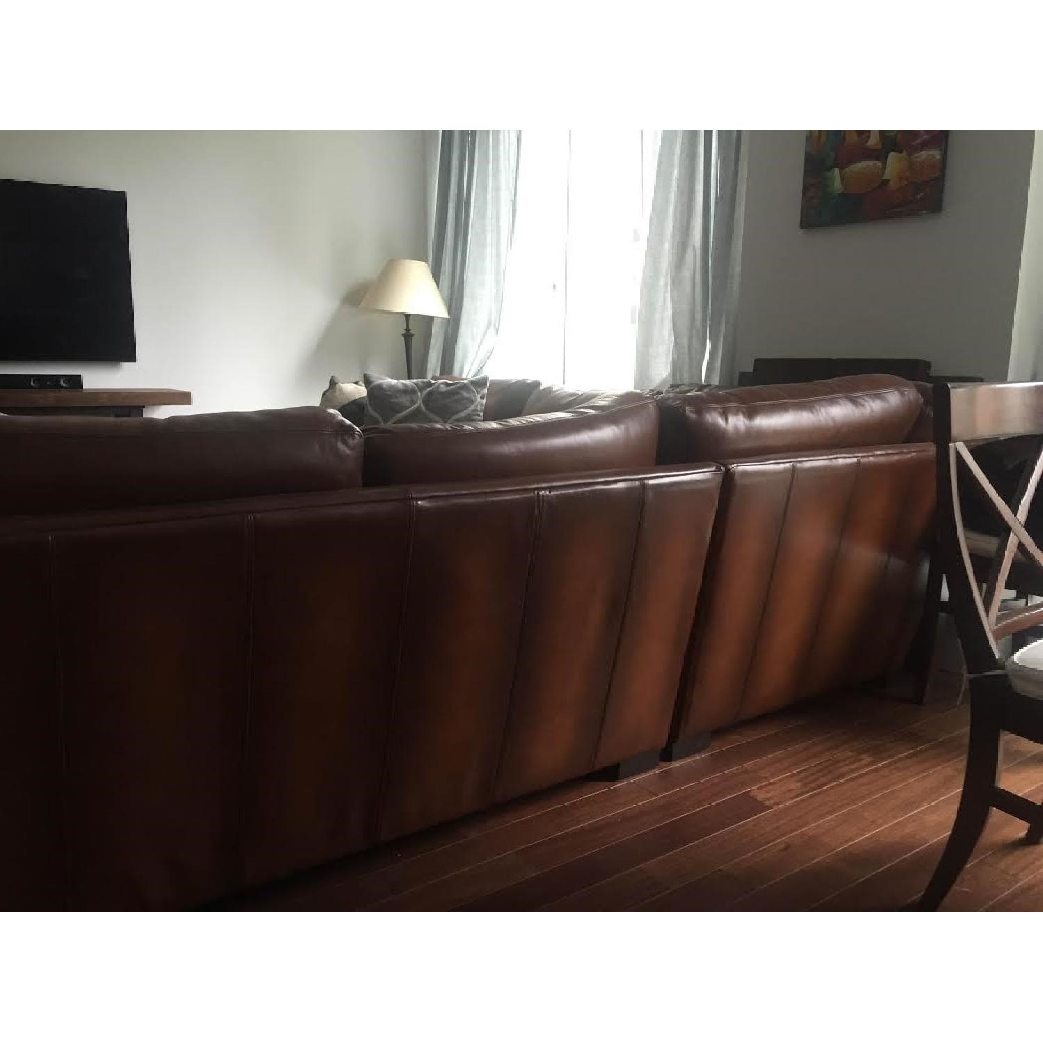 Pottery Barn Turner Square Arm Leather 3-Piece L-Shaped Corner Sectional - image-4