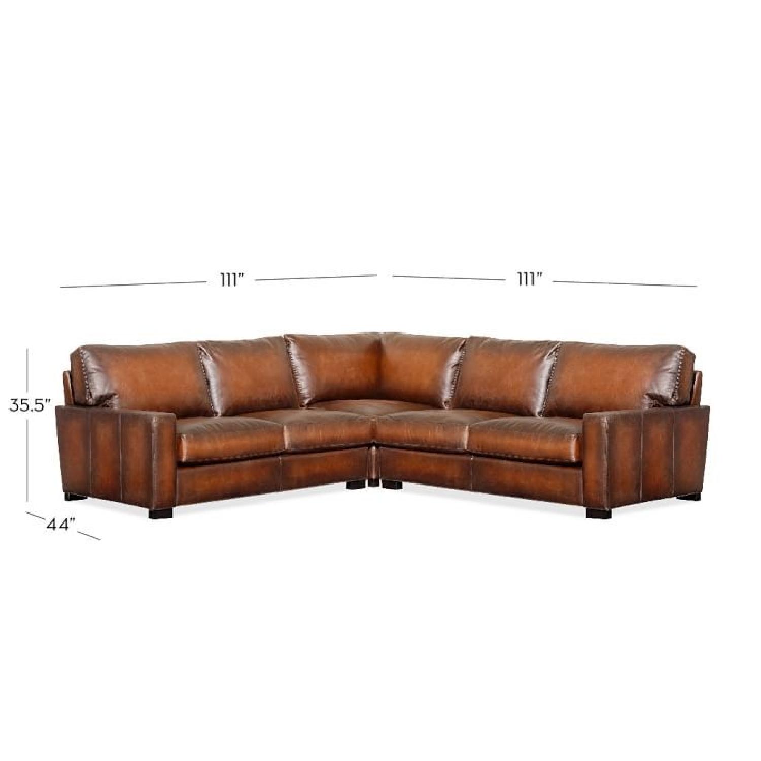 Pottery Barn Turner Square Arm Leather 3-Piece L-Shaped Corner Sectional - image-5