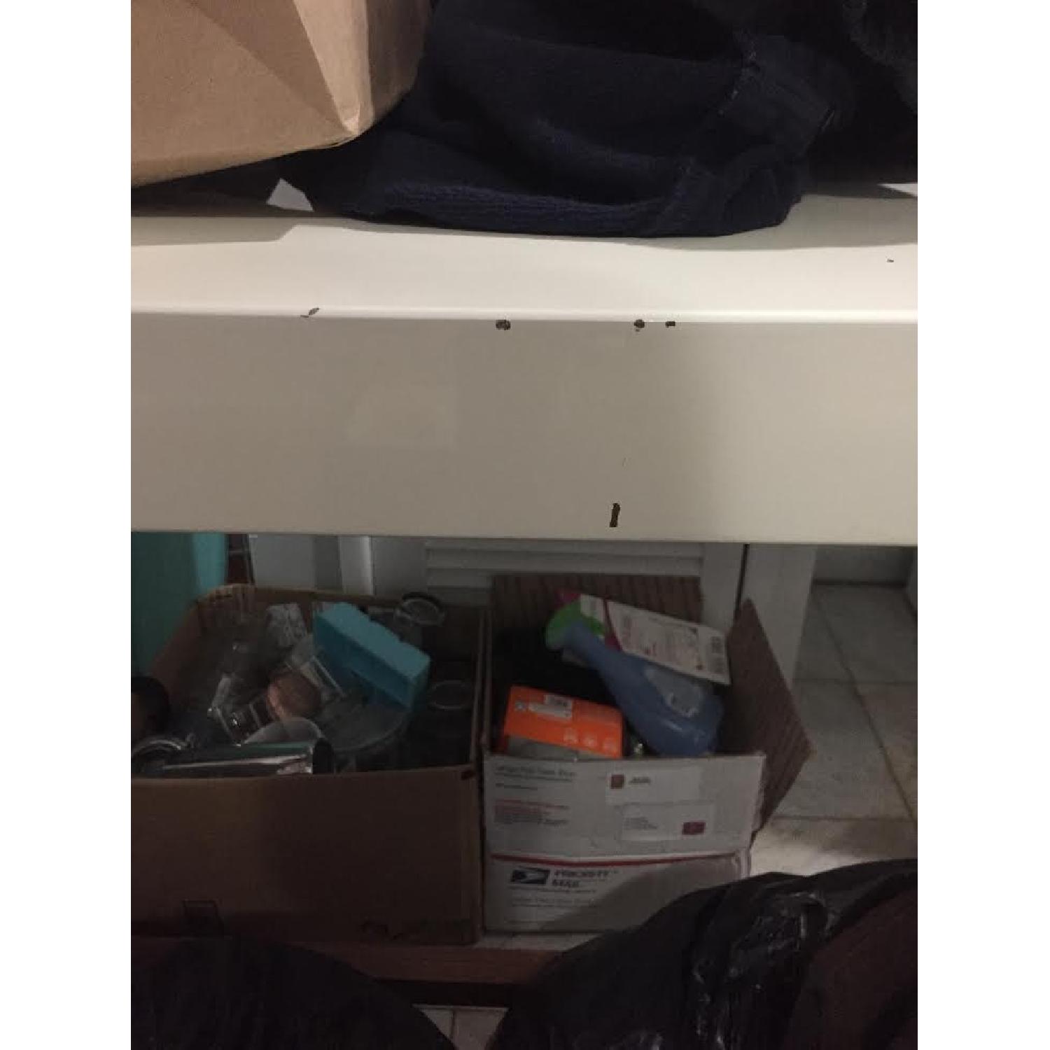 Crate & Barrel Lacquer/Wood Counter Height Table - image-2