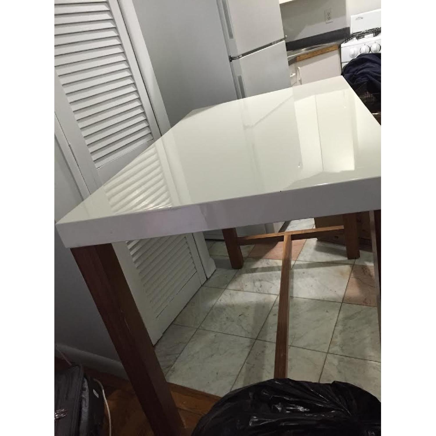 Crate & Barrel Lacquer/Wood Counter Height Table - image-5