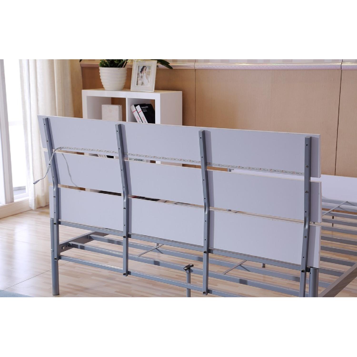 Twin Size Metal Bed Frame w/ Wirless Remote LED Light on Headboard - image-3