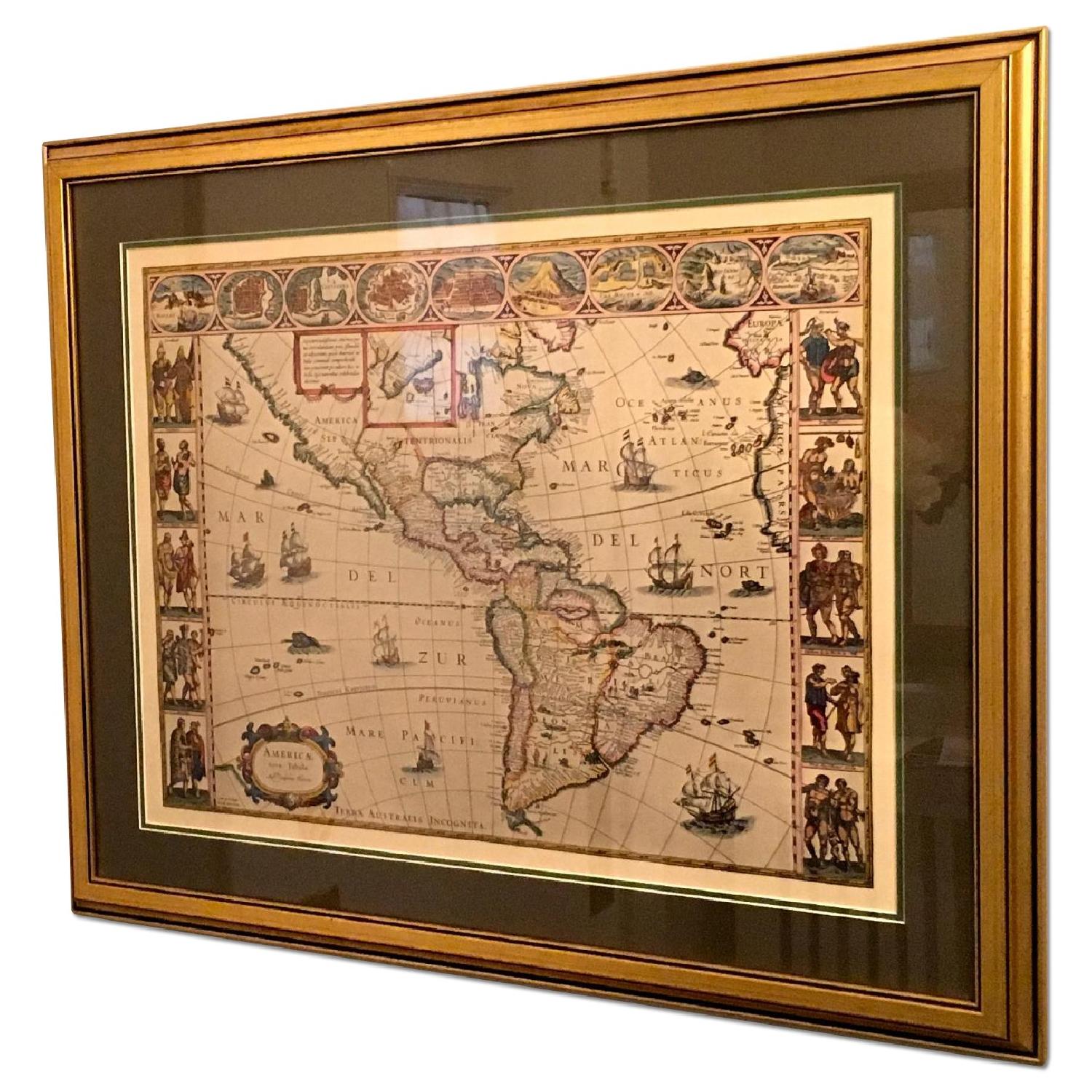 Framed Decorative Maps - Pair - image-0