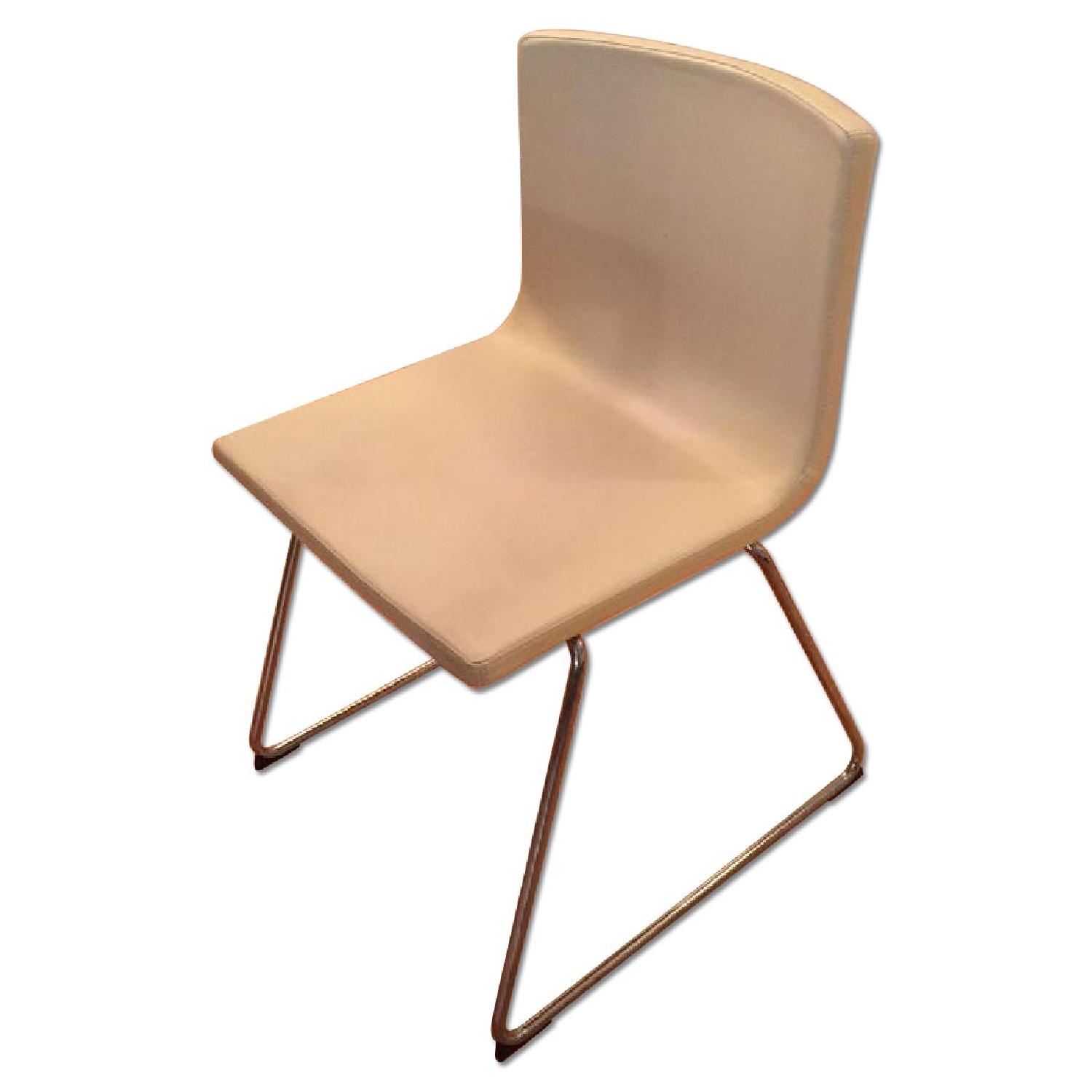 Ikea White Leather Dining Chairs Set of 4 AptDeco