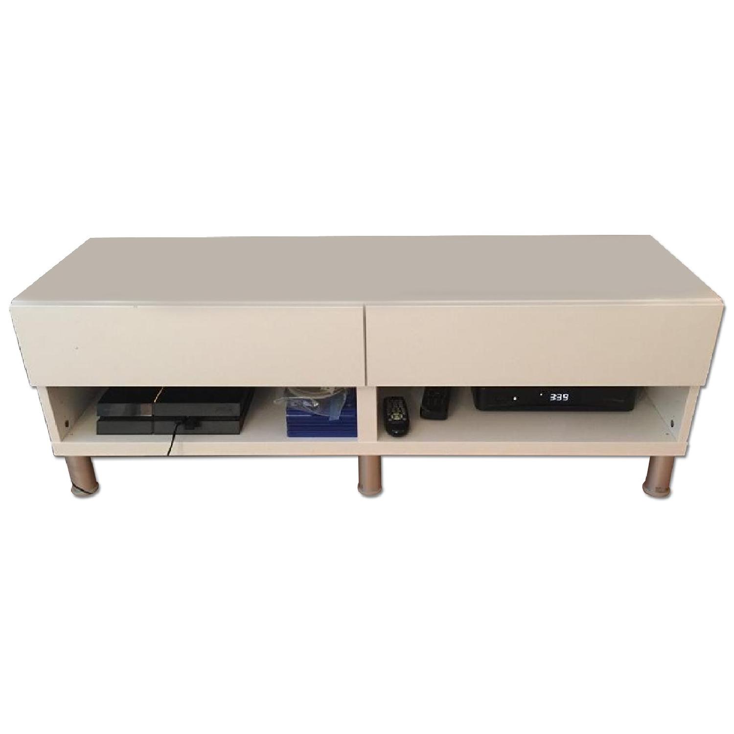 Ikea White TV Stand AptDeco