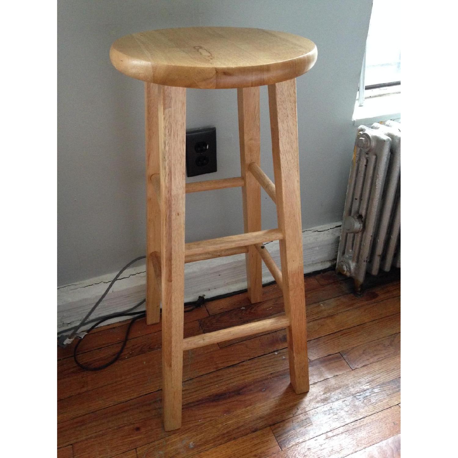 Light Wood Bar Stools - Pair - image-1