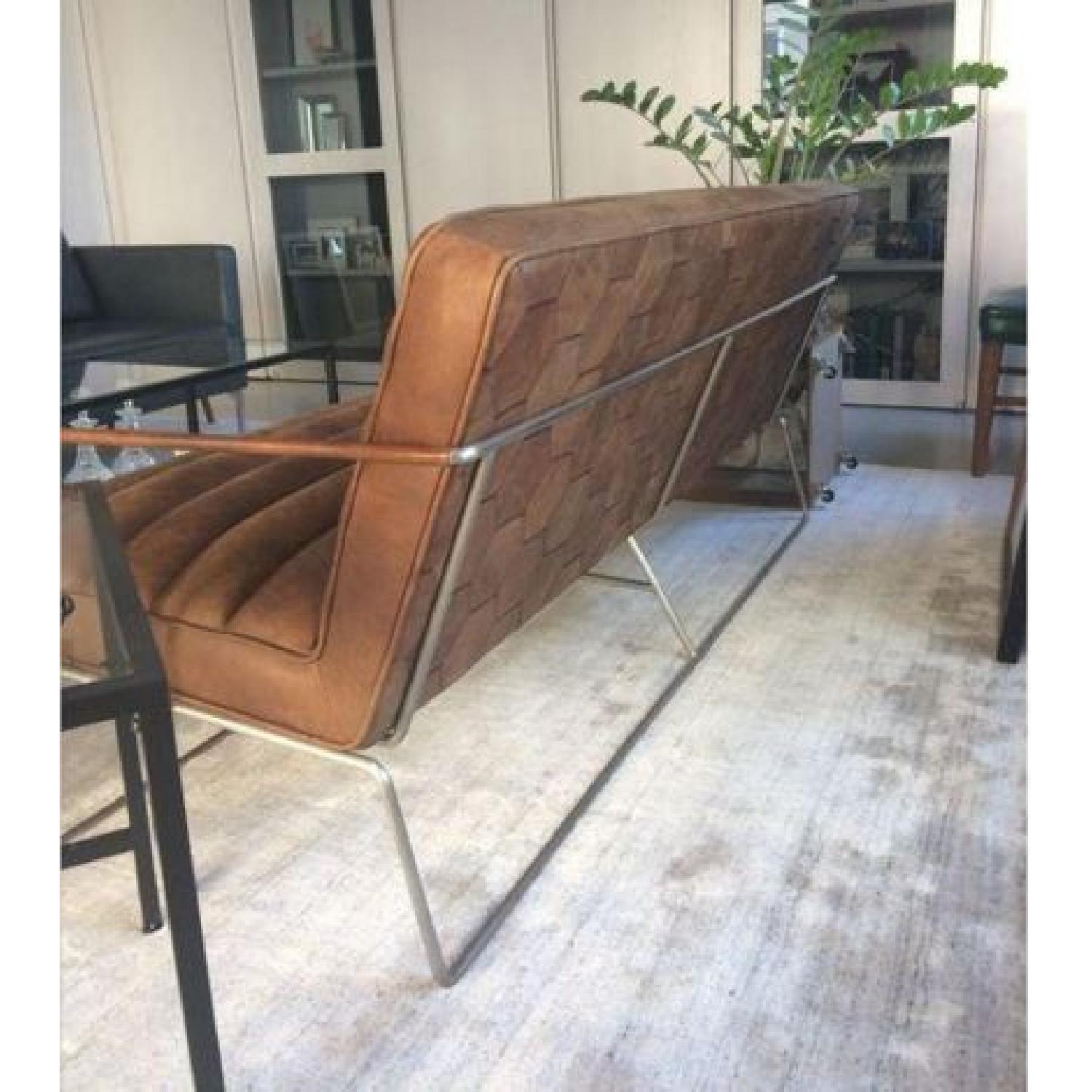Industry West Mcqueen Leather & Steel Loveseat - image-2