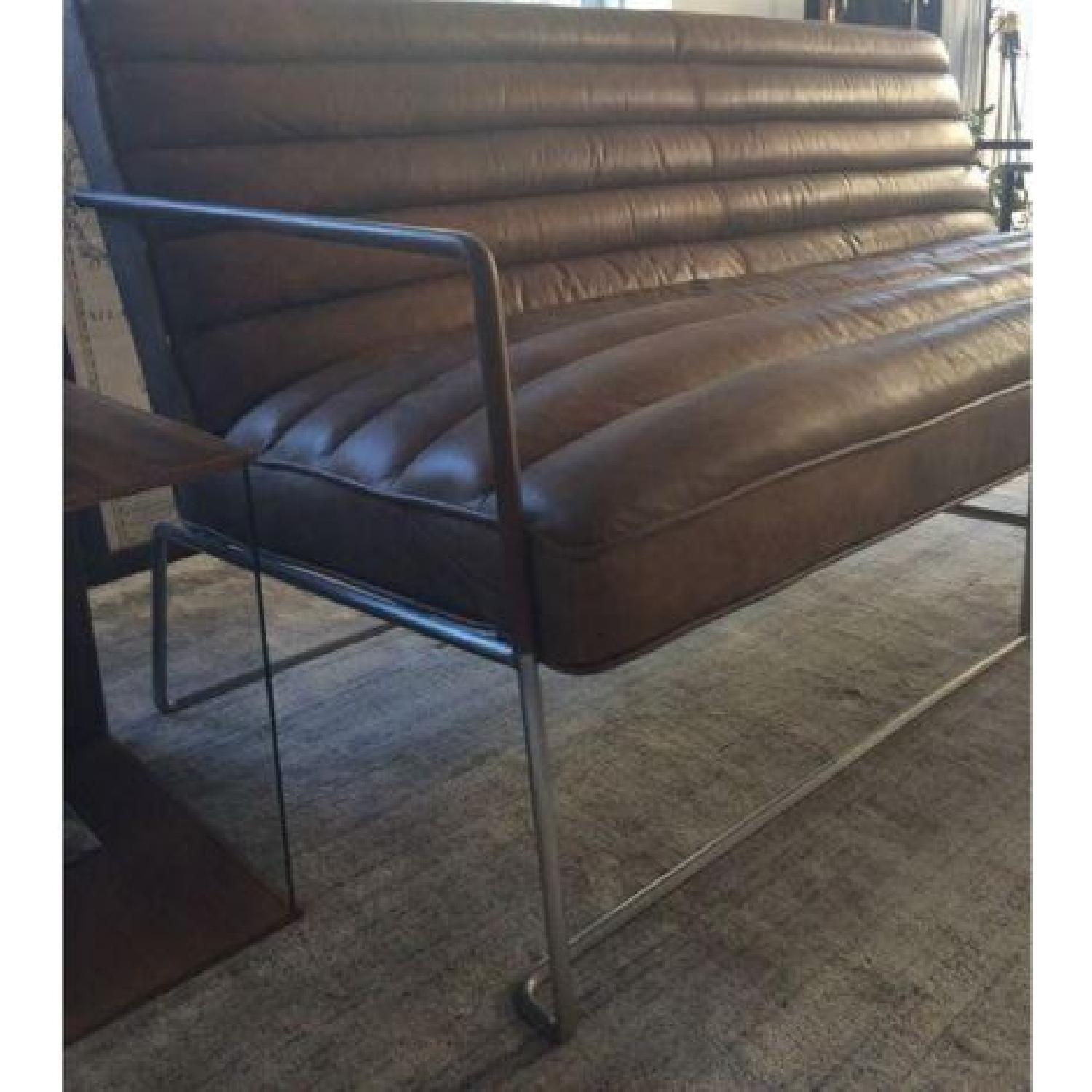 Industry West Mcqueen Leather & Steel Loveseat - image-3