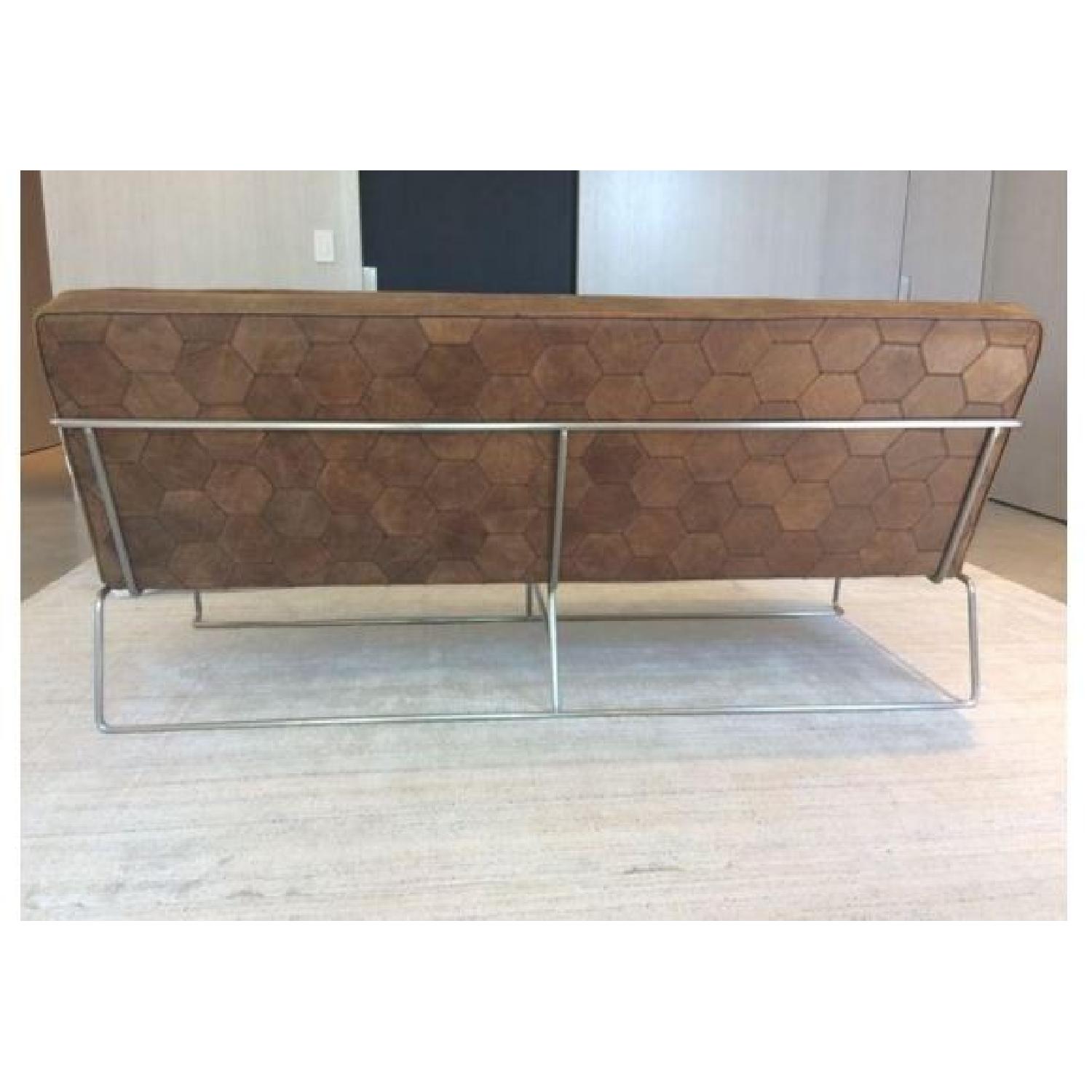Industry West Mcqueen Leather & Steel Loveseat - image-4