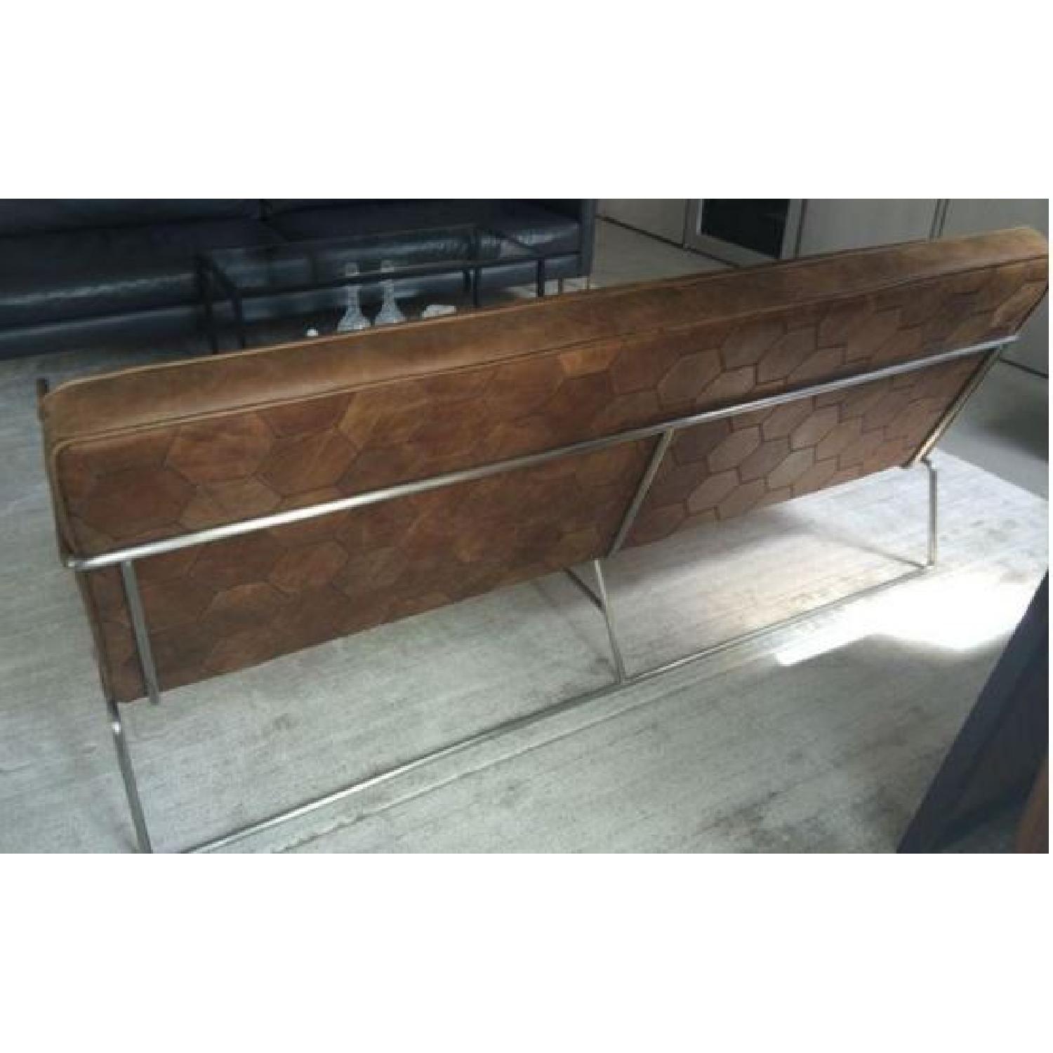 Industry West Mcqueen Leather & Steel Loveseat - image-6