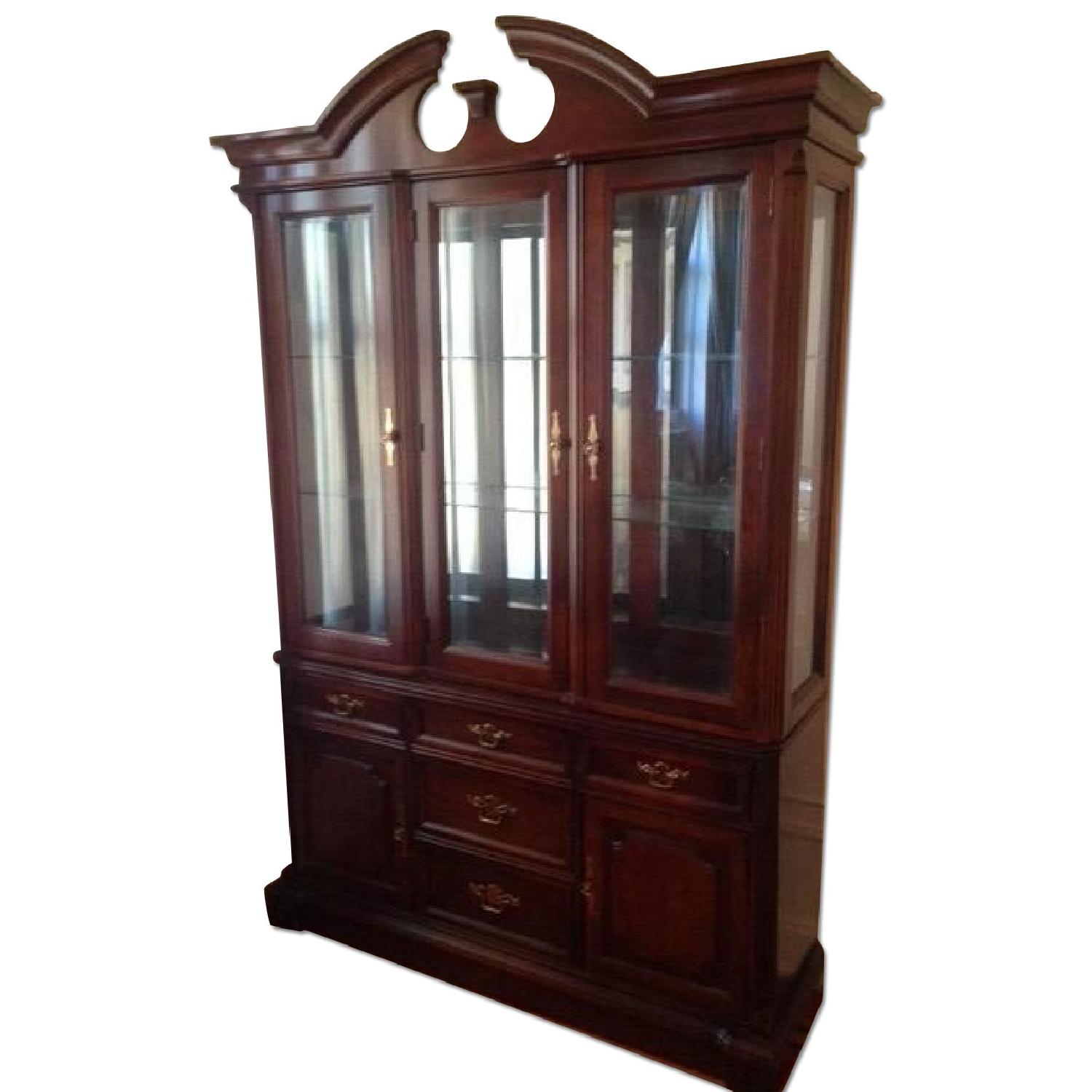 Pottery Barn Lighted China Cabinet - image-0
