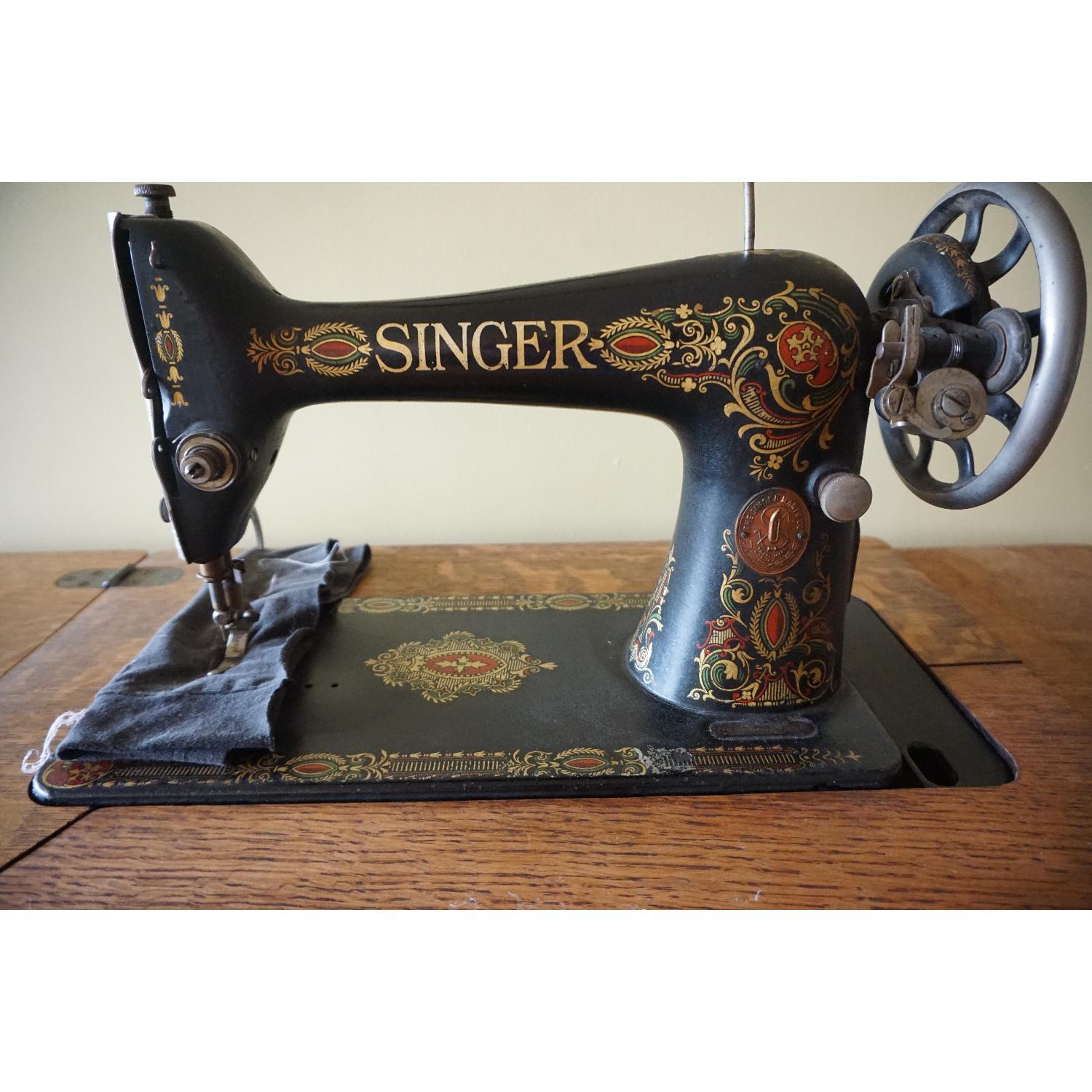 1903 Singer Sewing Machine Table - image-5