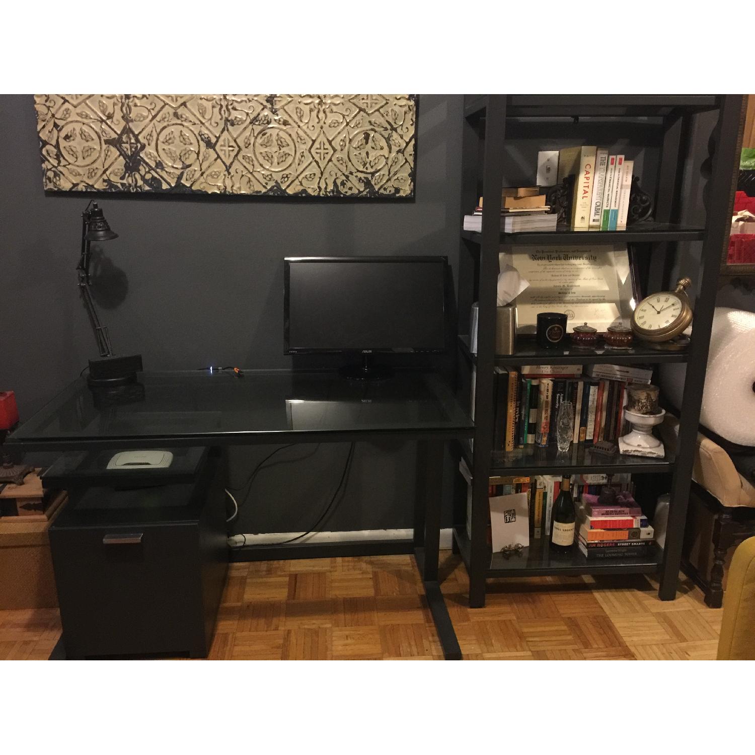 Crate & Barrel 3-Piece Pilsen Graphite Office Set - image-1