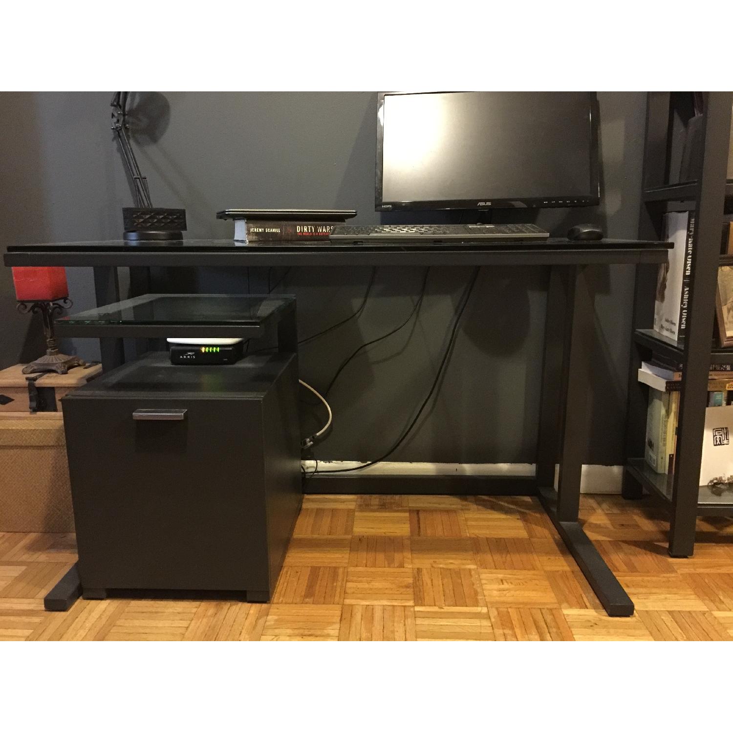 Crate & Barrel 3-Piece Pilsen Graphite Office Set - image-7