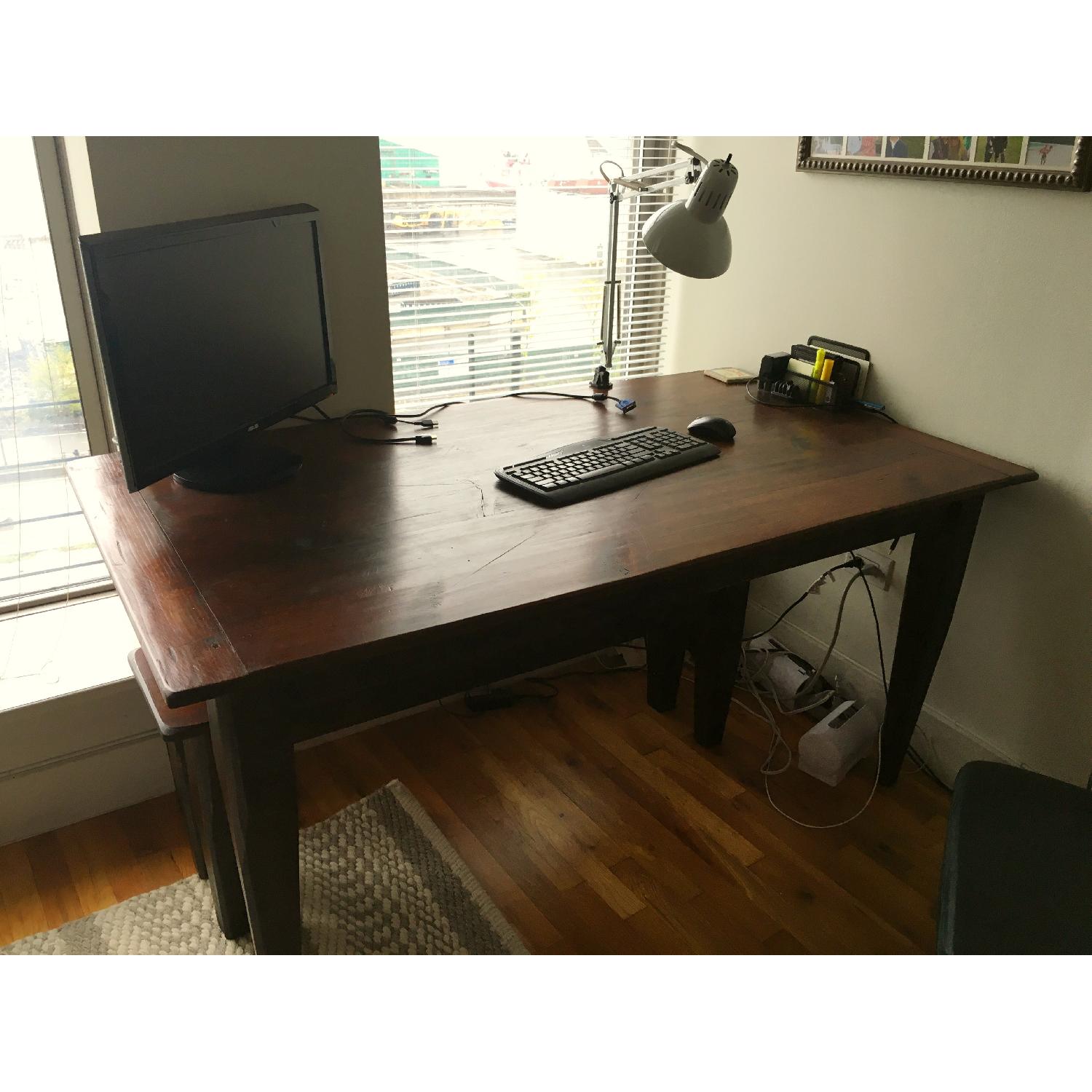 Custom Made Kitchen Table w/ 2 Benches - image-2